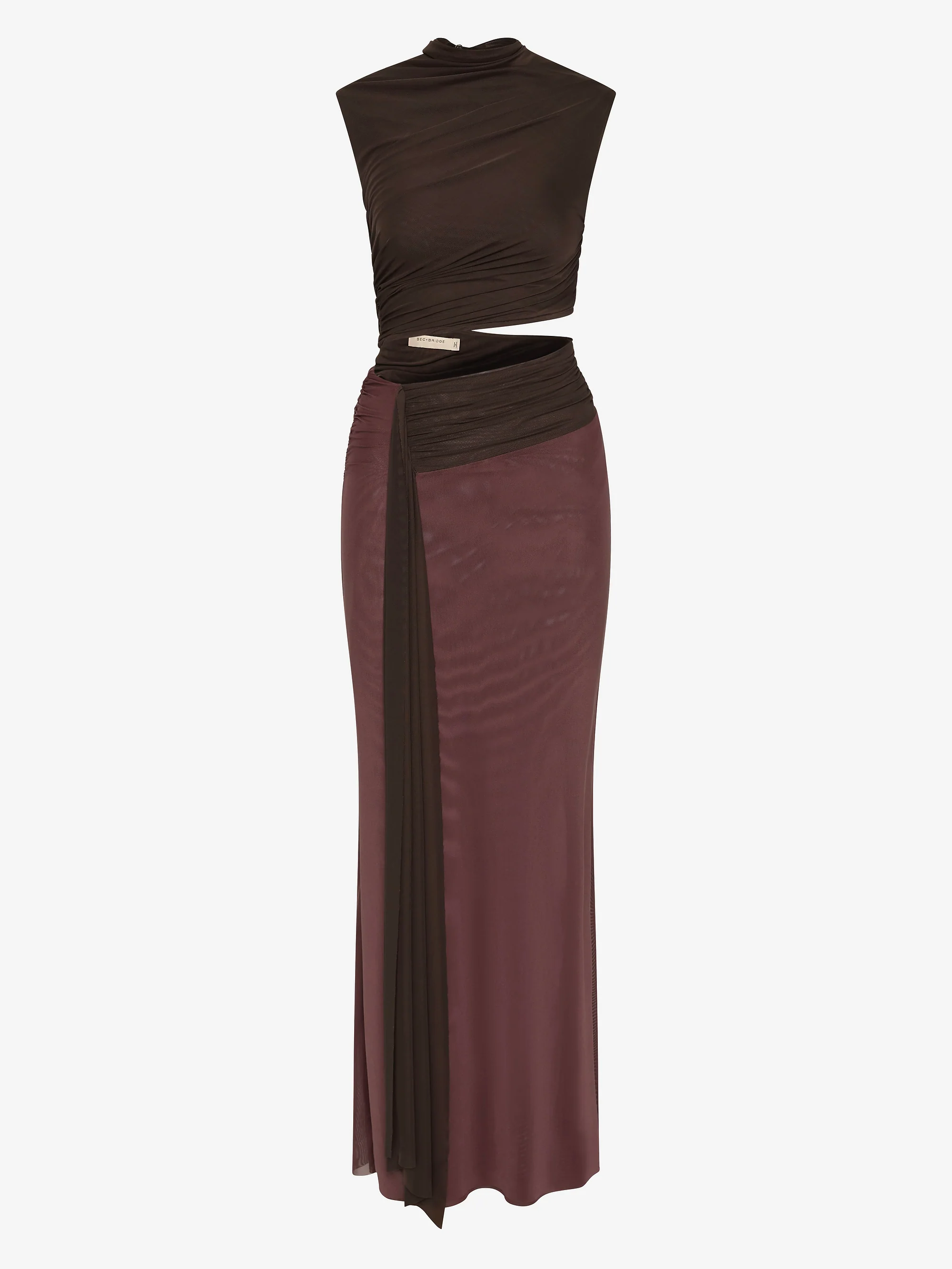 CONNI MAXI DRESS - AUBERGINE/DARK CHOC - Image 7