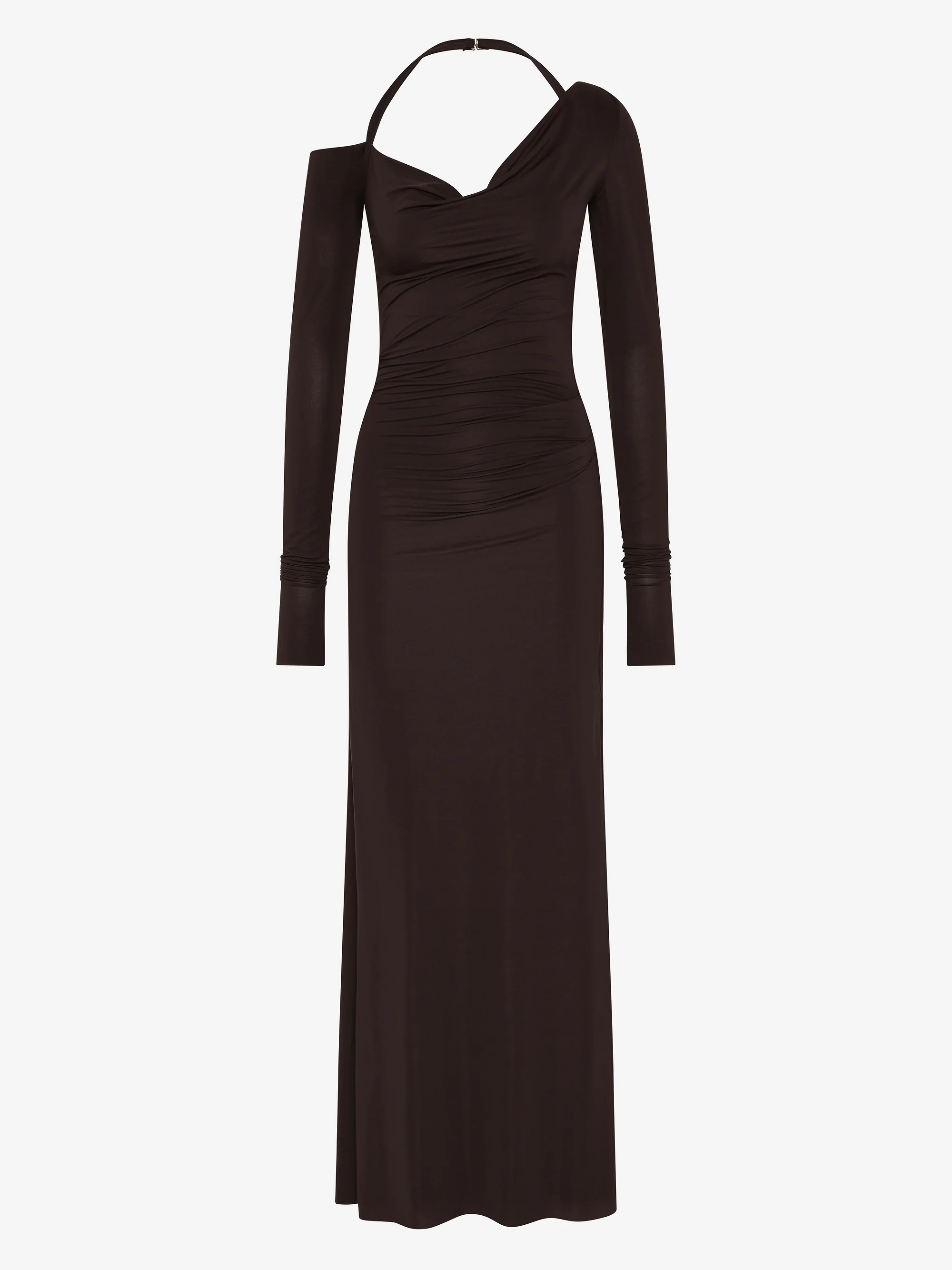 COURT LONG SLEEVE MAXI DRESS - DARK CHOCOLATE - Image 6