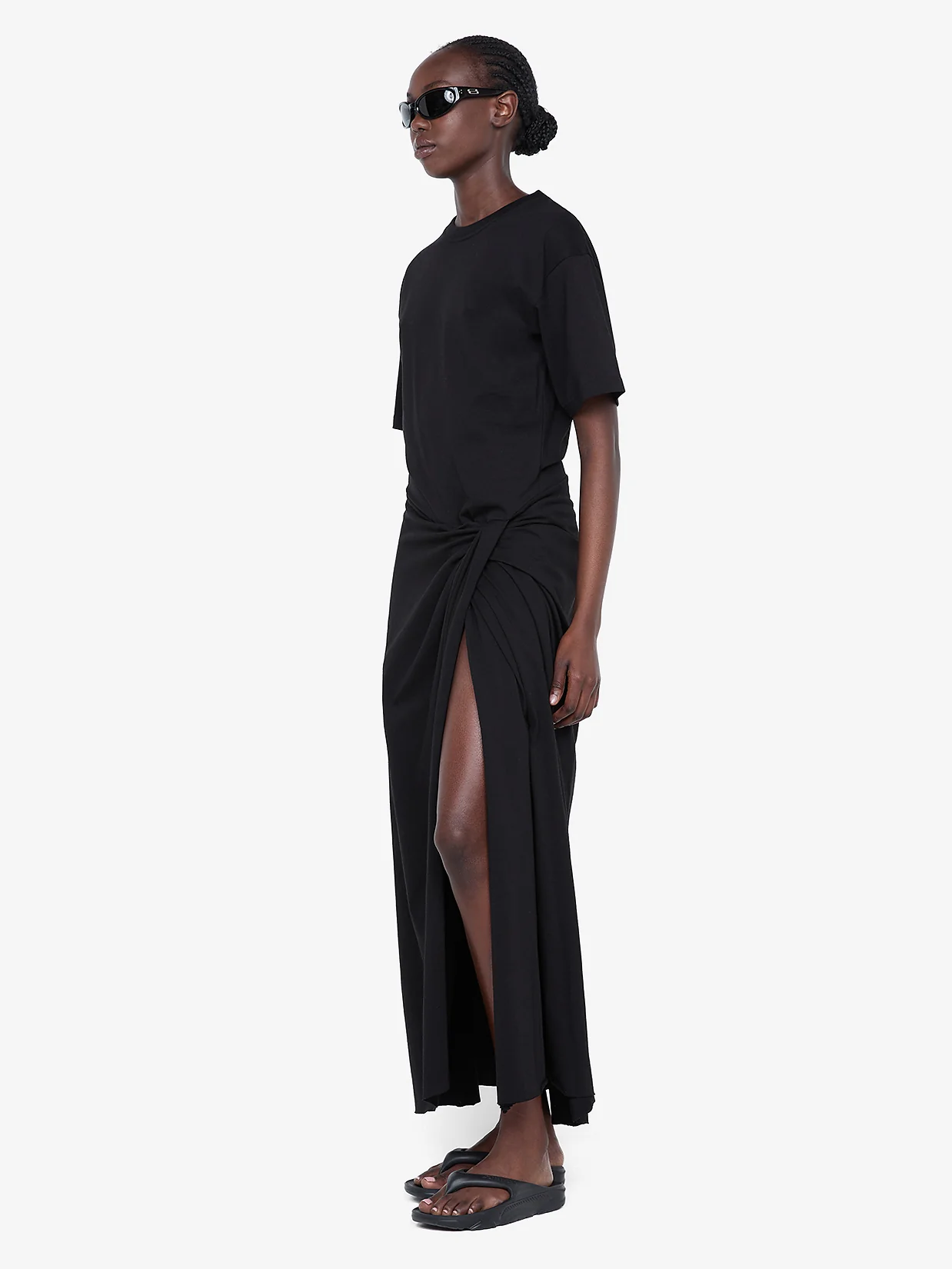 CYPRUS TWIST TEE DRESS - BLACK - Image 4