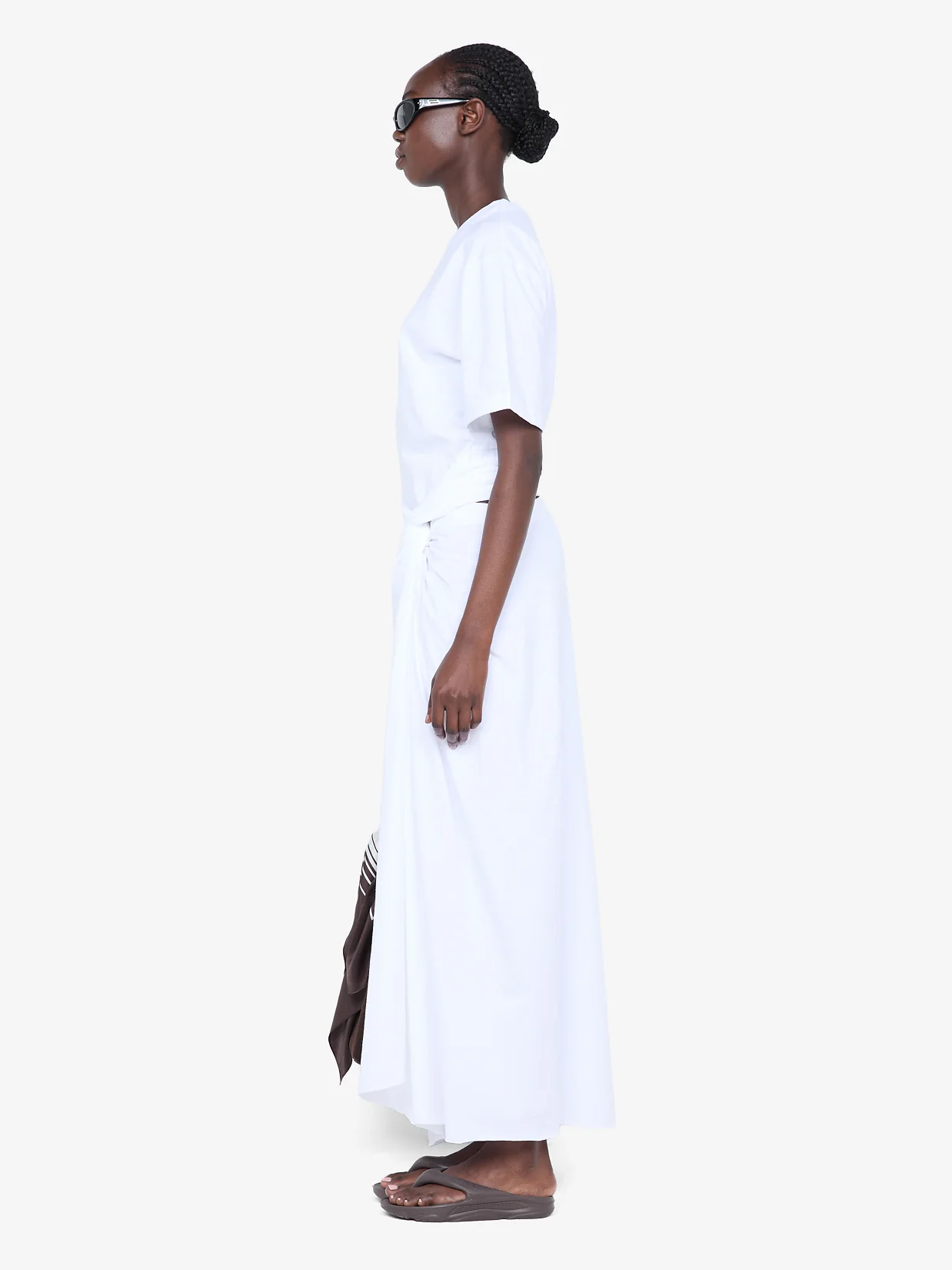 CYPRUS TWIST TEE DRESS - WHITE - Image 3