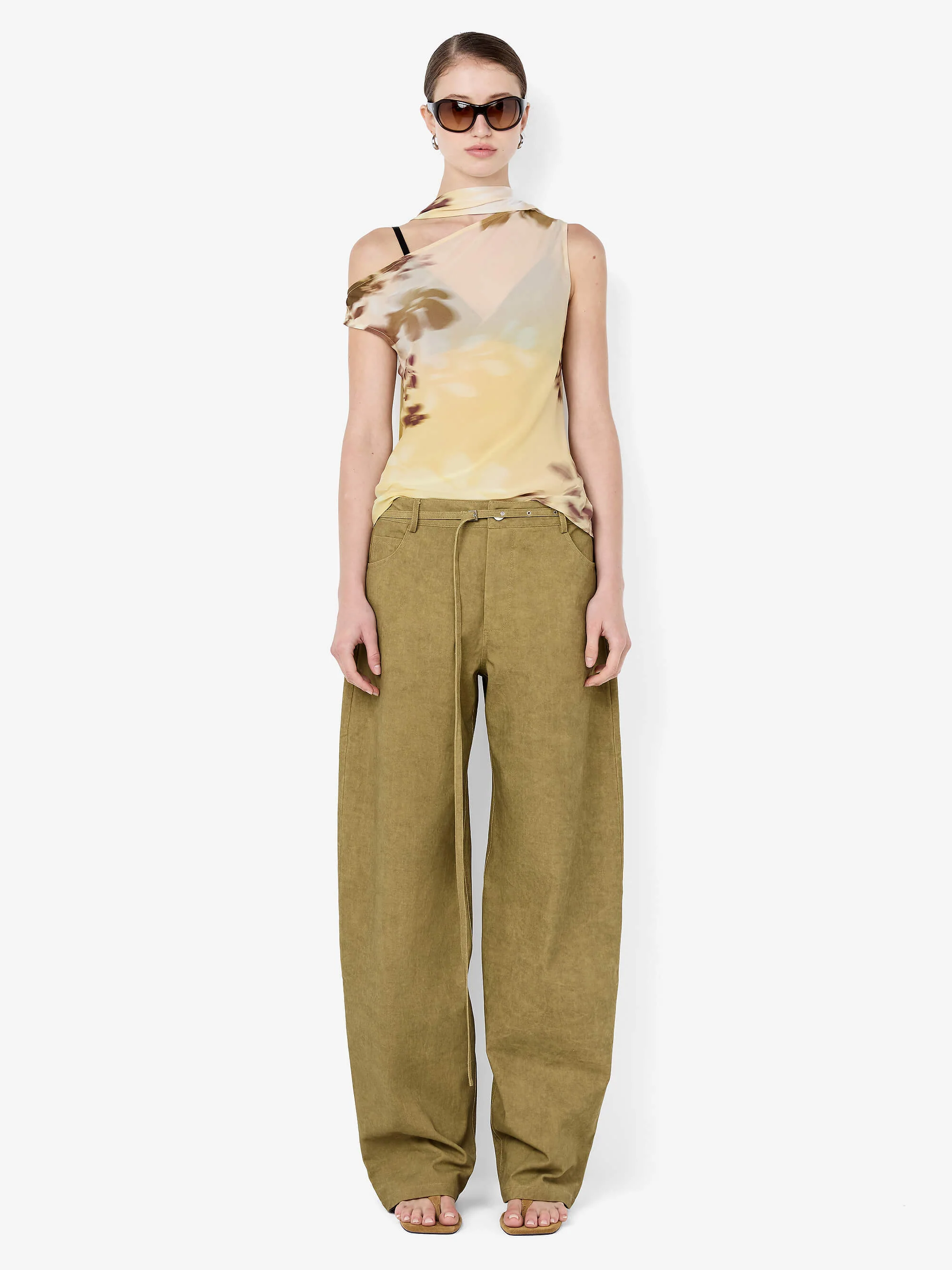DAMIEN BARREL LEG PANT - MUSTARD - Image 6