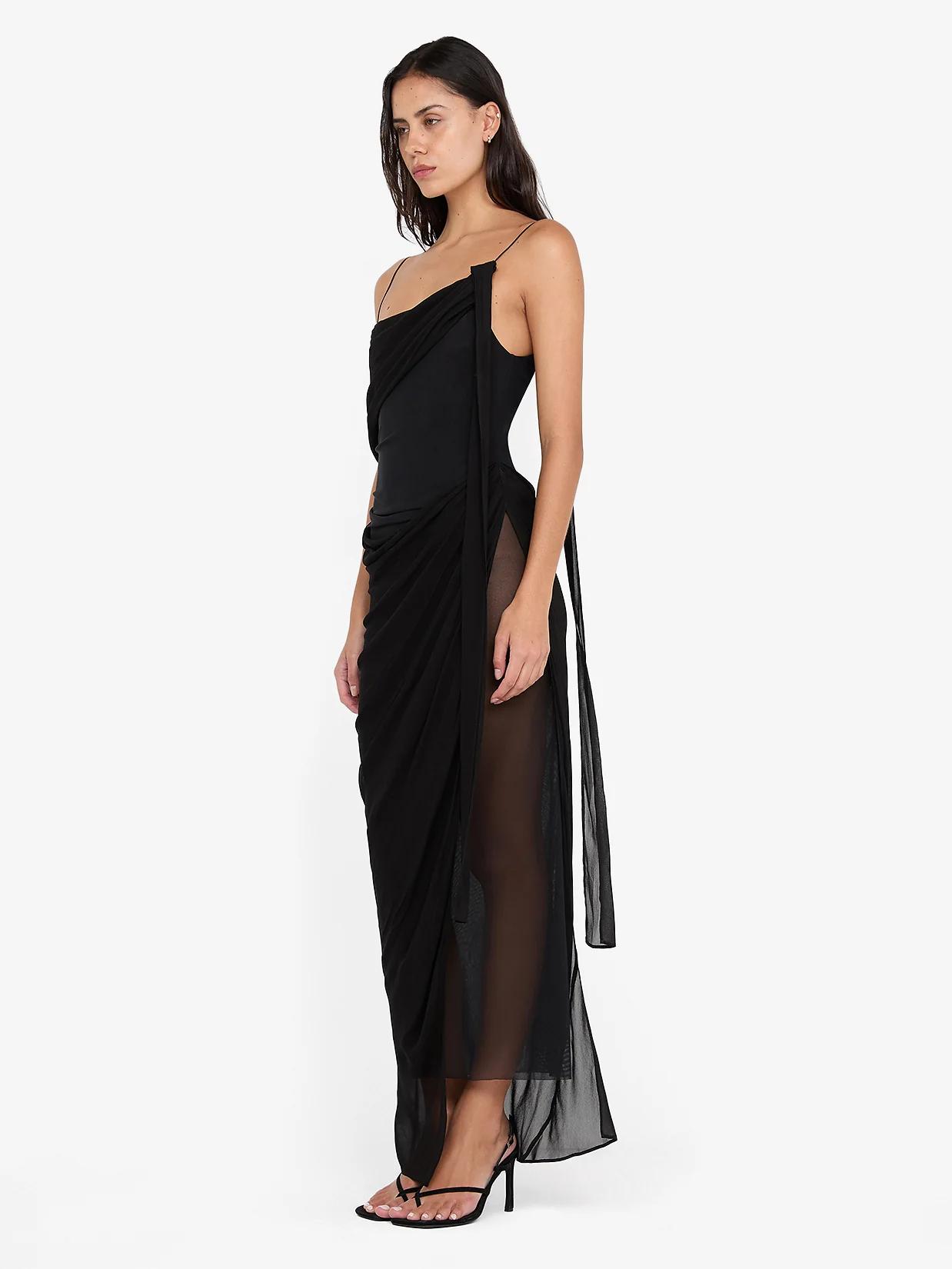DANKA ASYM MAXI DRESS - BLACK - Image 2