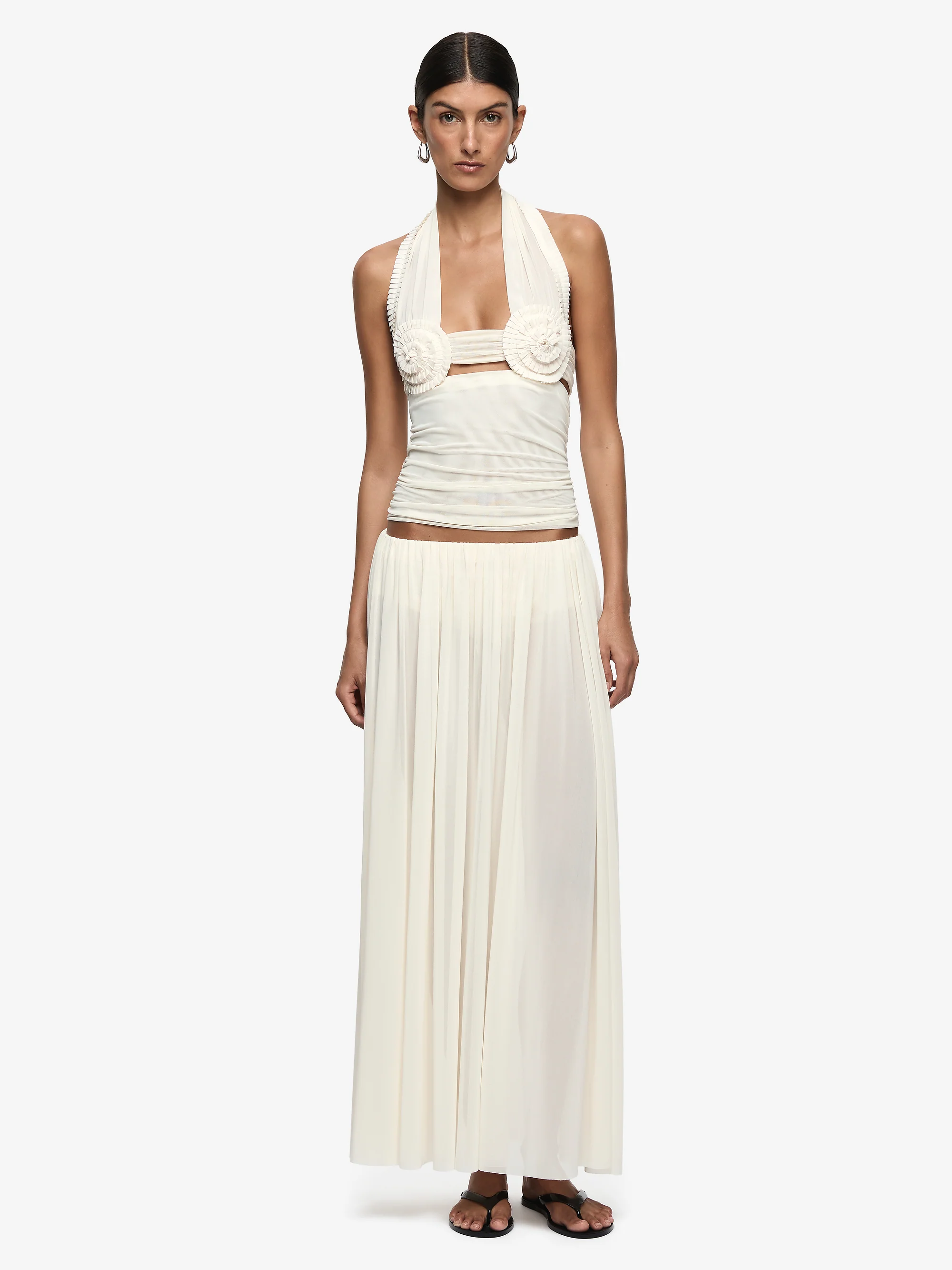 DANTE SPIRAL HALTER TOP - BUTTERCREAM - Image 3