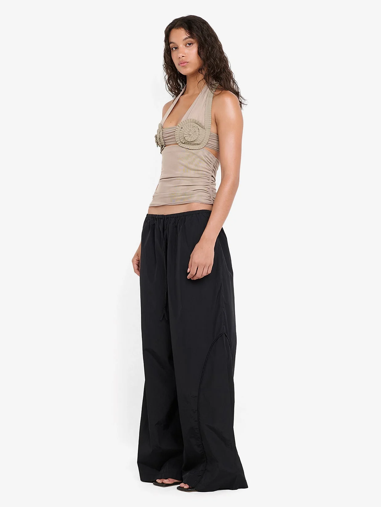 DANTE SPIRAL HALTER TOP - TAUPE - Image 4