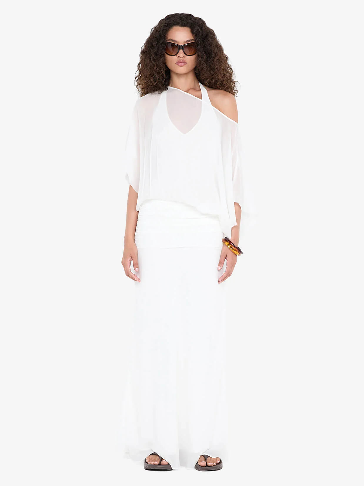 DELILAH OVERLAY MAXI DRESS - IVORY
