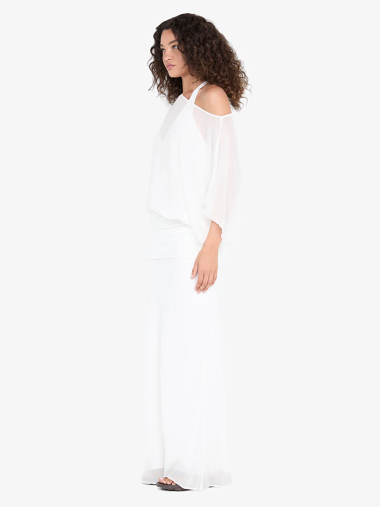 DELILAH OVERLAY MAXI DRESS - IVORY - Image 2
