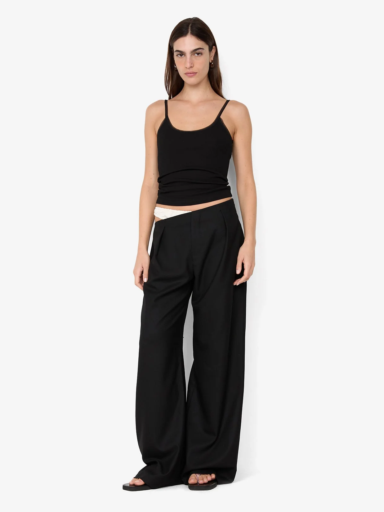 DEMI CONTRAST ASYM PANT - BLACK
