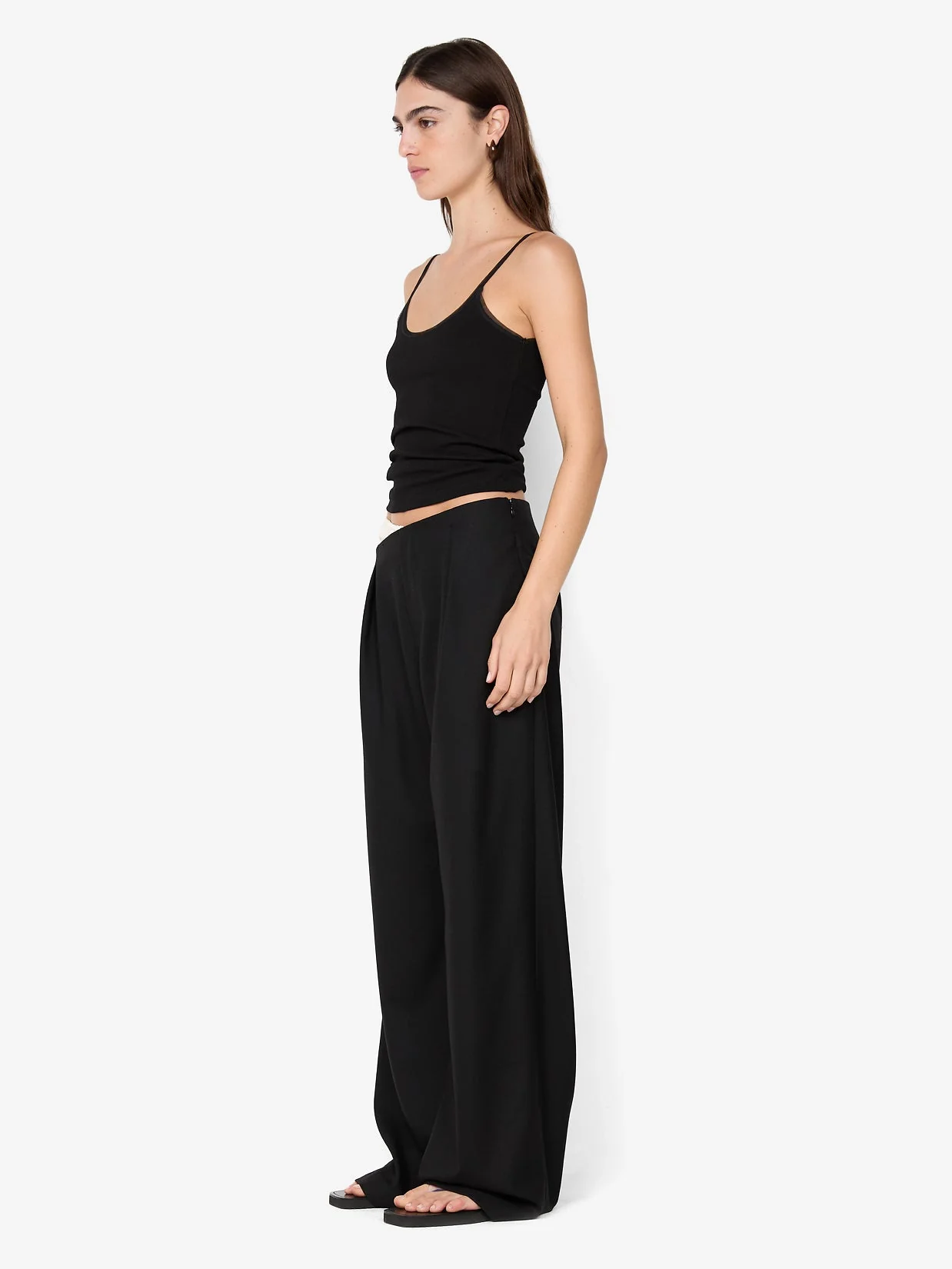 DEMI CONTRAST ASYM PANT - BLACK - Image 5