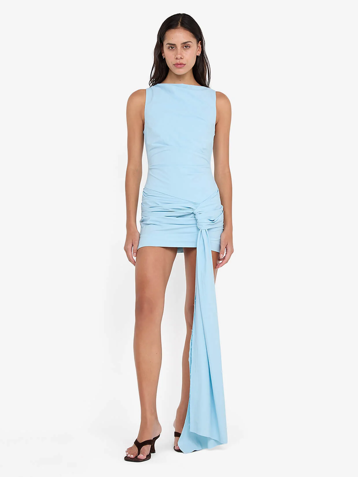DOMENIC ASYM MINI DRESS - SKY BLUE