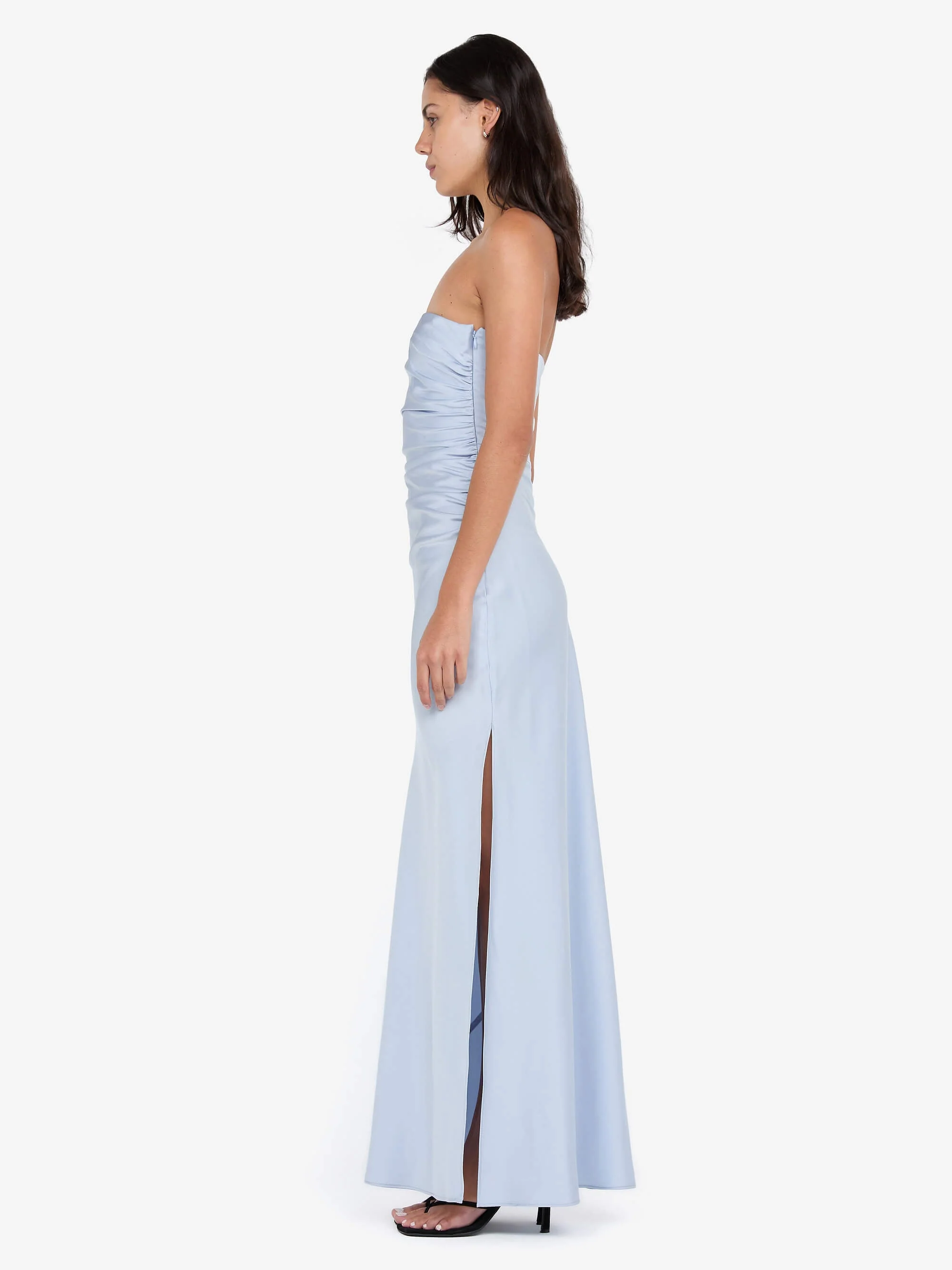 ETERNITY STRAPLESS MAXI DRESS - DUSTY BLUE - Image 3