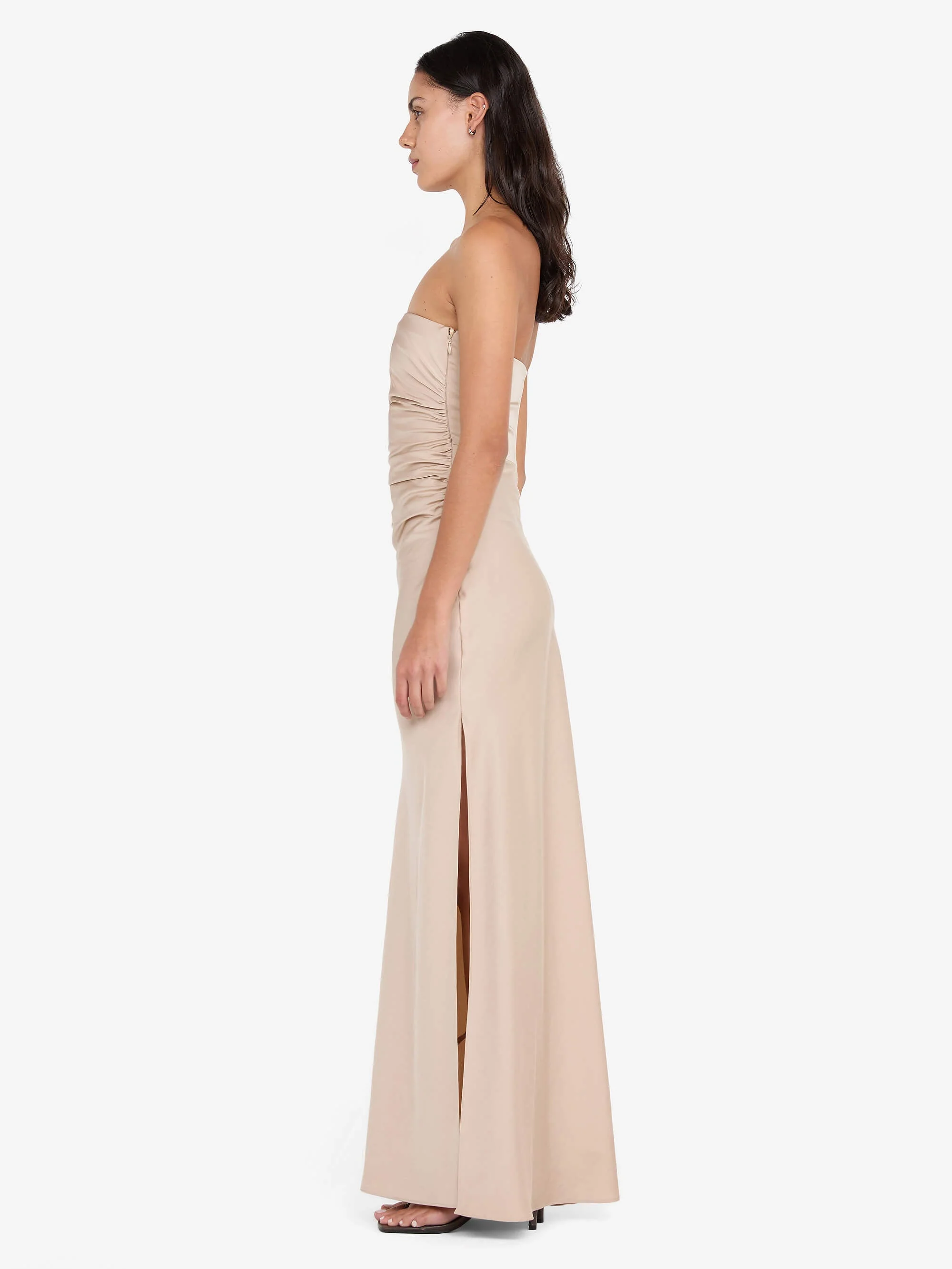 ETERNITY STRAPLESS MAXI DRESS - SAND - Image 3