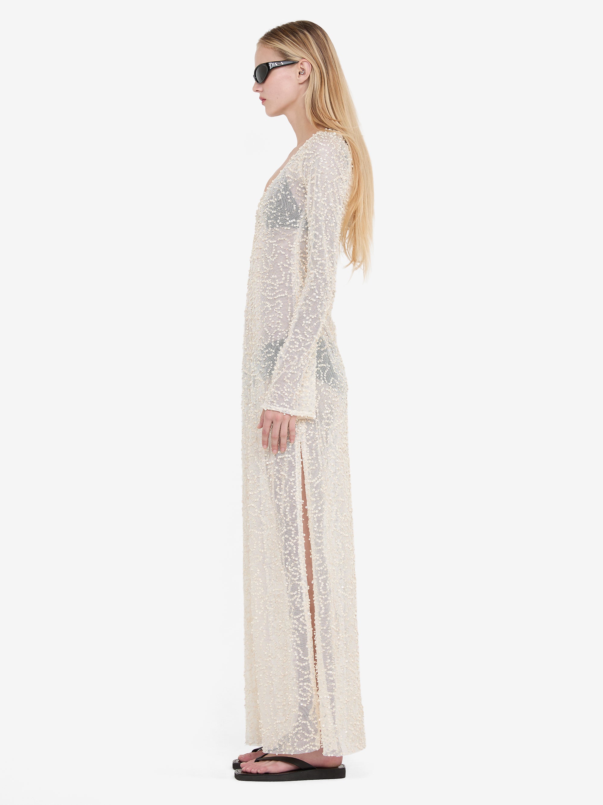 EDITH LONG SLEEVE GOWN - BUTTERCREAM - Image 3