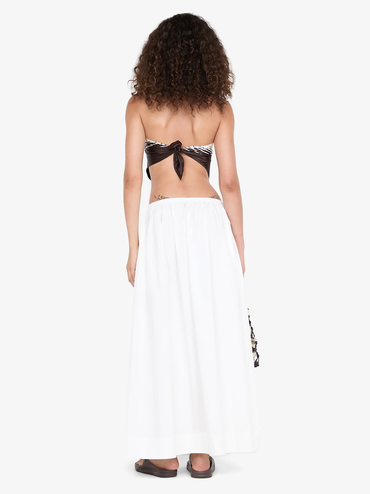 ELEANOR DRAWCORD MAXI SKIRT - IVORY - Image 3