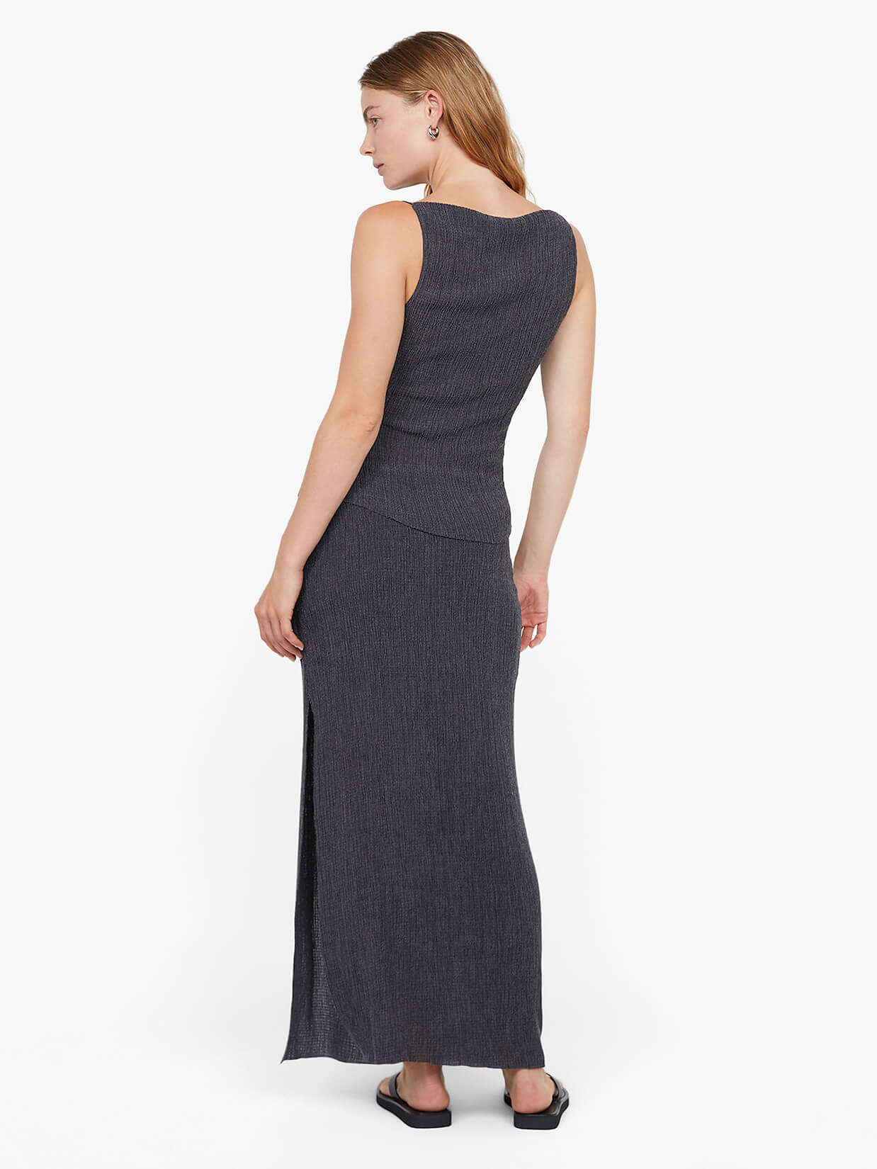 ELENA MAXI SKIRT - CHARCOAL - Image 3