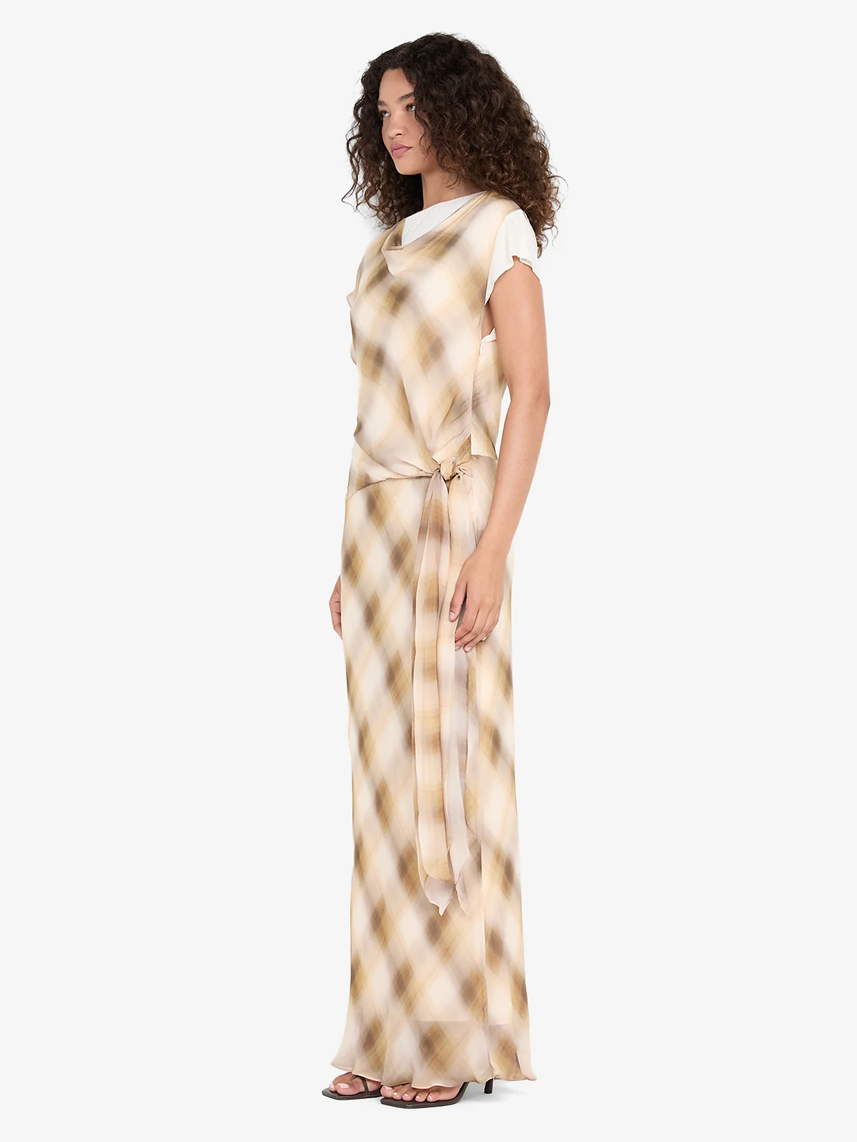 ELIANA MAXI DRESS - DUNE CHECK - Image 3