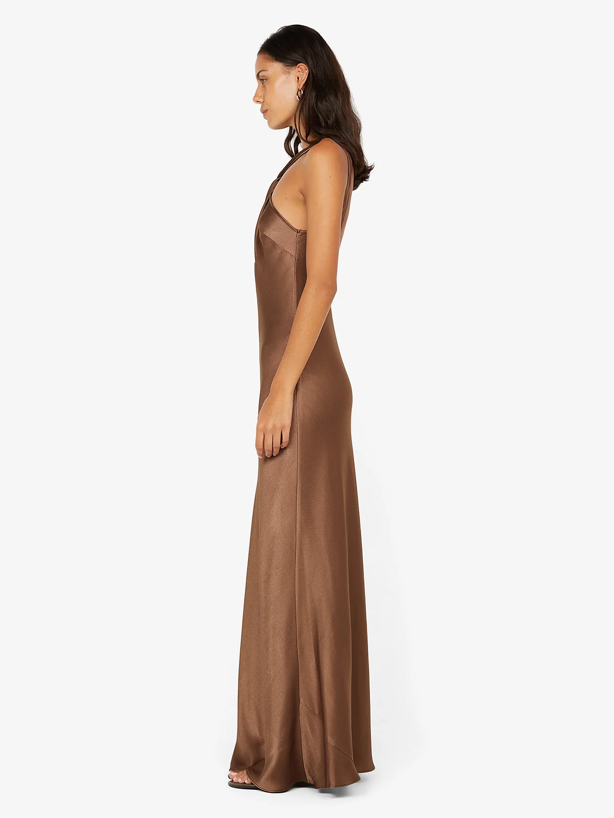 ELISIA TWIST MAXI DRESS - MILK CHOCOLATE - Image 3