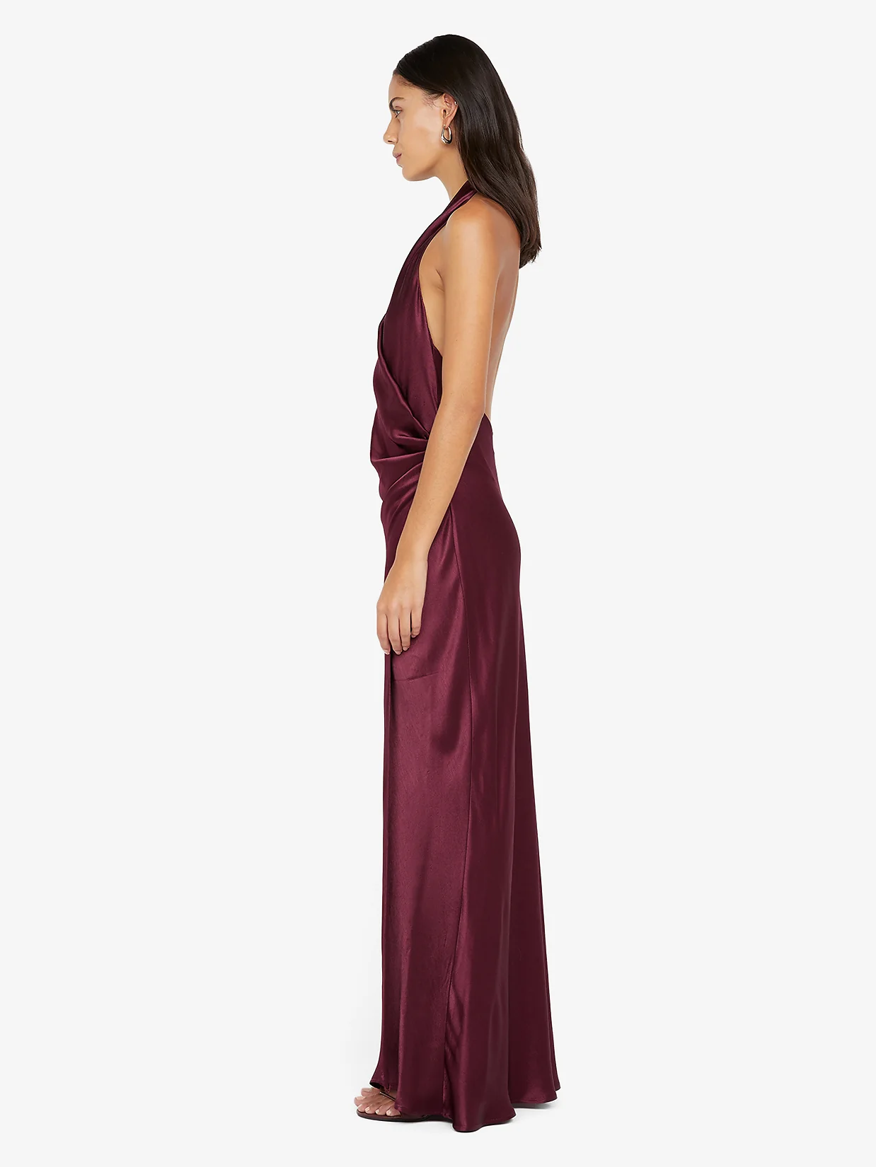 ELISIA WRAP MAXI DRESS - PLUM - Image 3