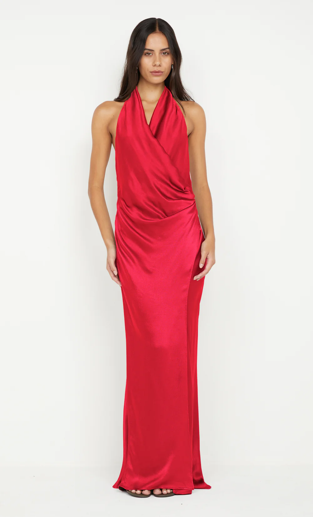 ELISIA WRAP MAXI DRESS - STRAWBERRY