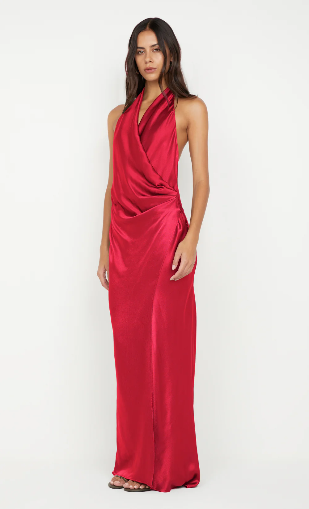 ELISIA WRAP MAXI DRESS - STRAWBERRY - Image 4