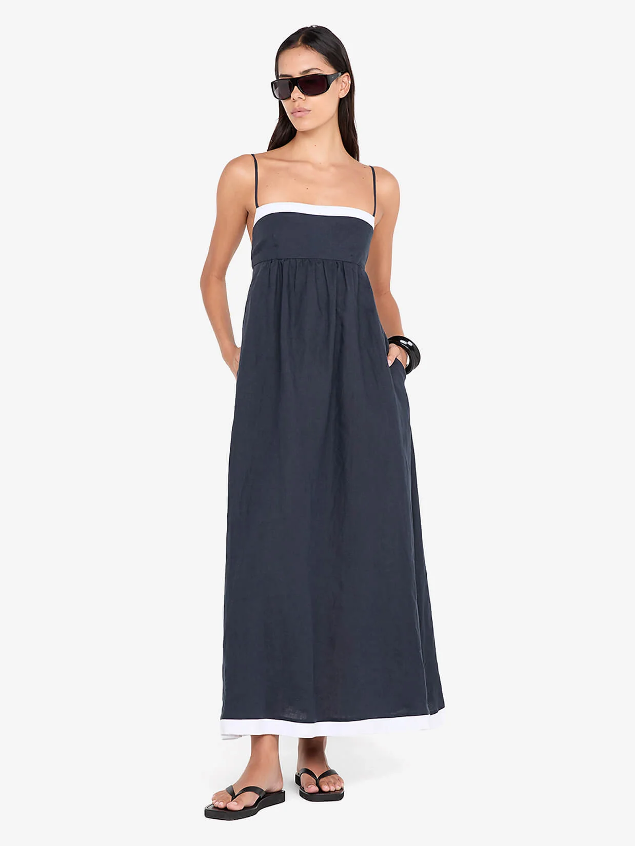 ELYCE MAXI DRESS - INK/WHITE