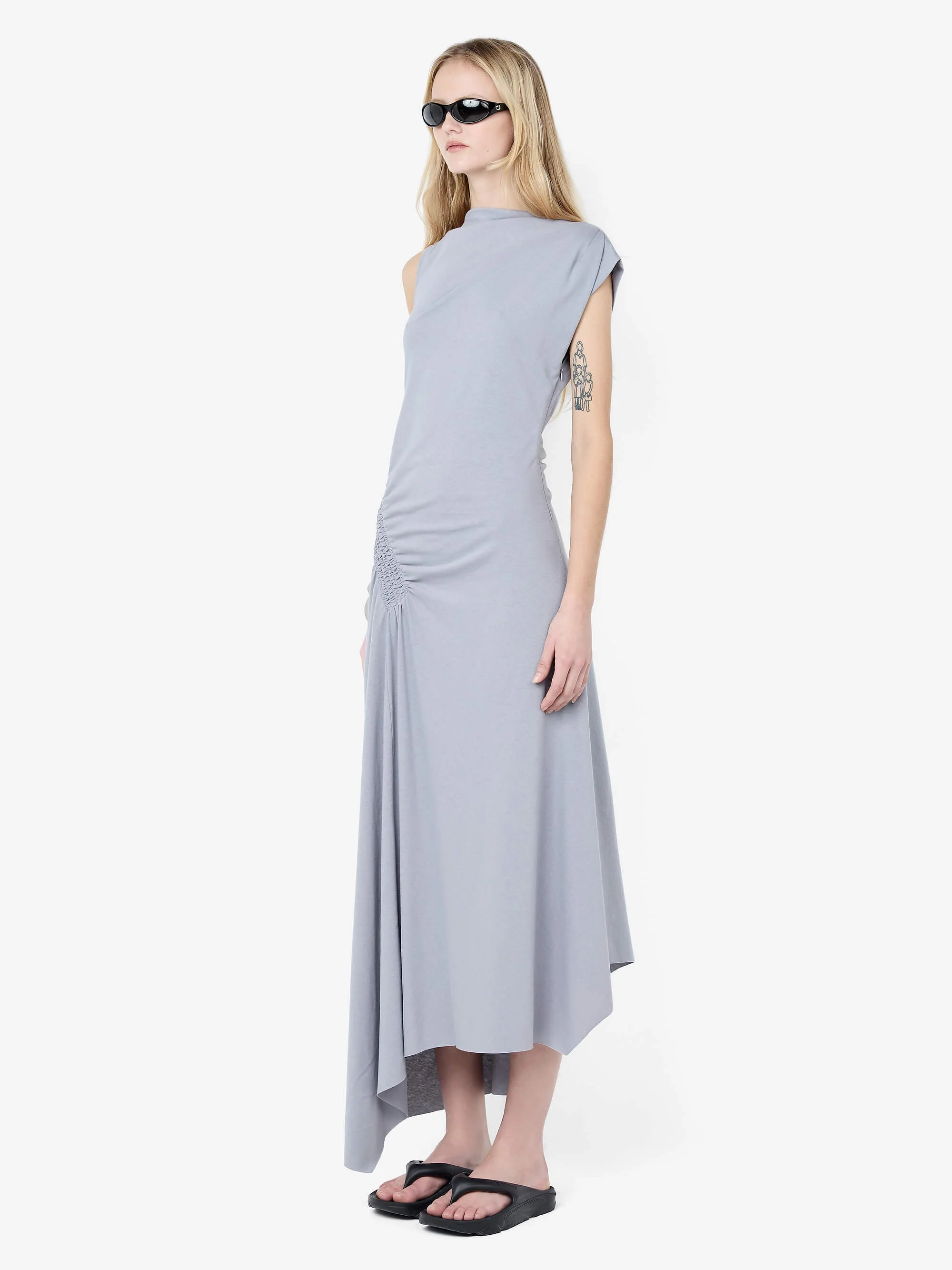 EMA ASYM DRESS - GREY BLUE - Image 2