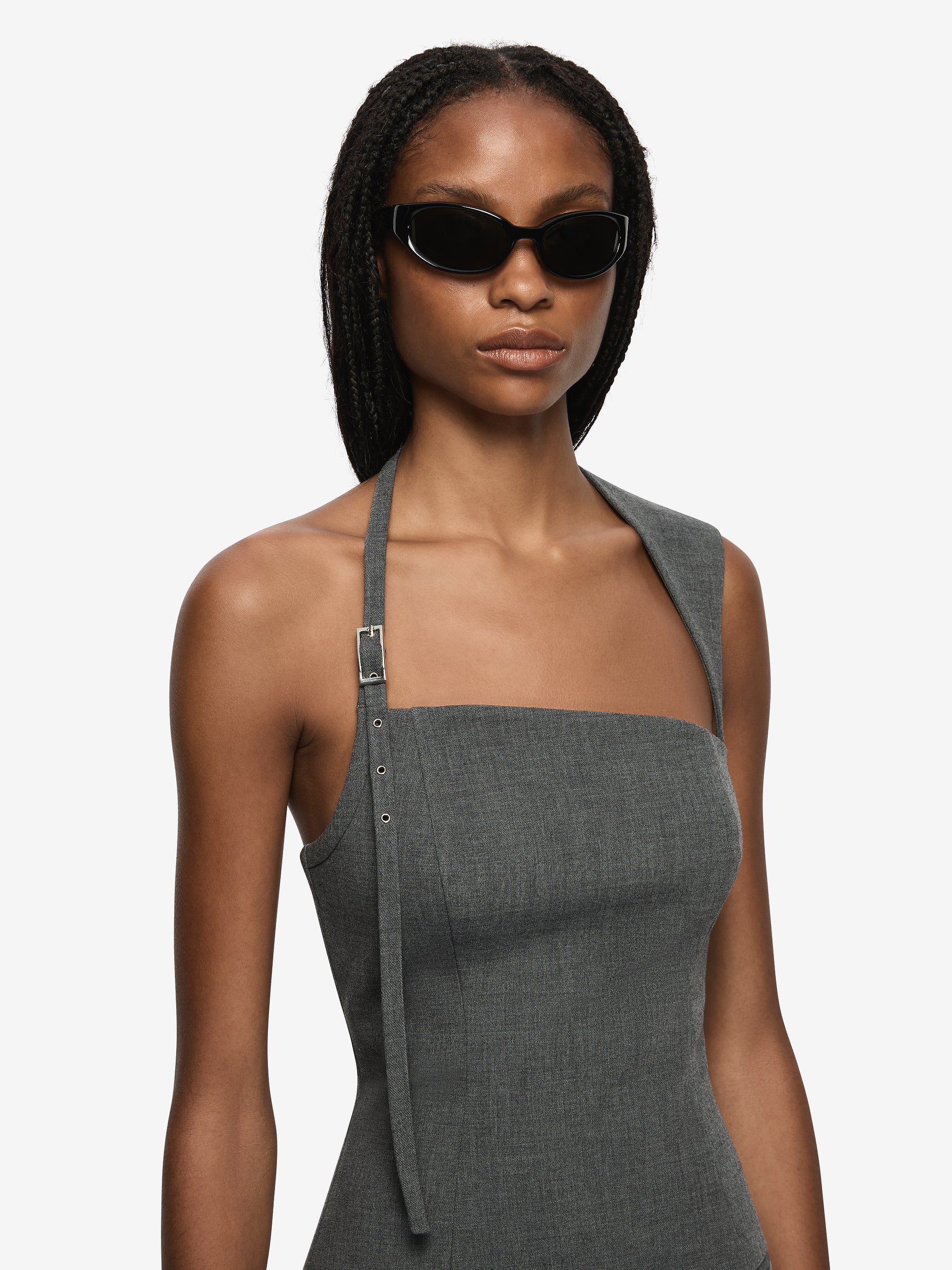 ESTELLE MINI DRESS - CHARCOAL - Image 3