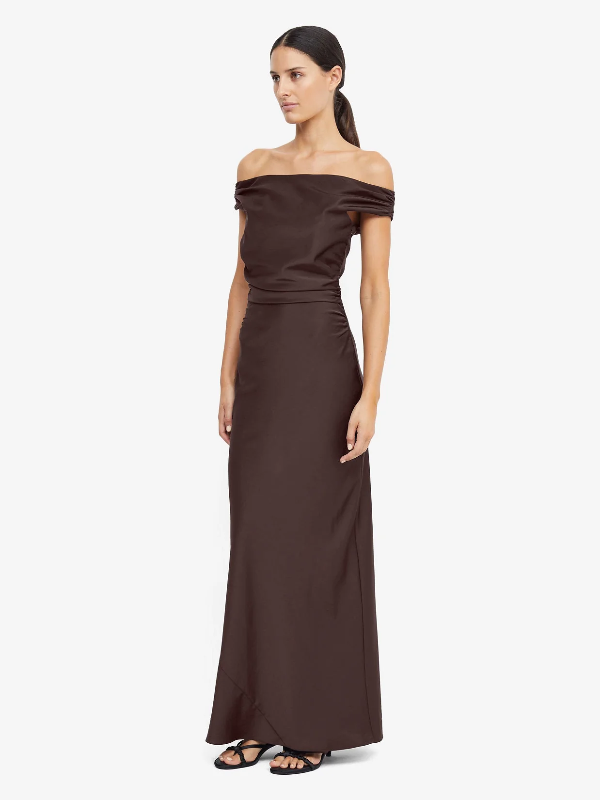 ETERNITY OFF SHOULDER MAXI - DARK CHOCOLATE - Image 3