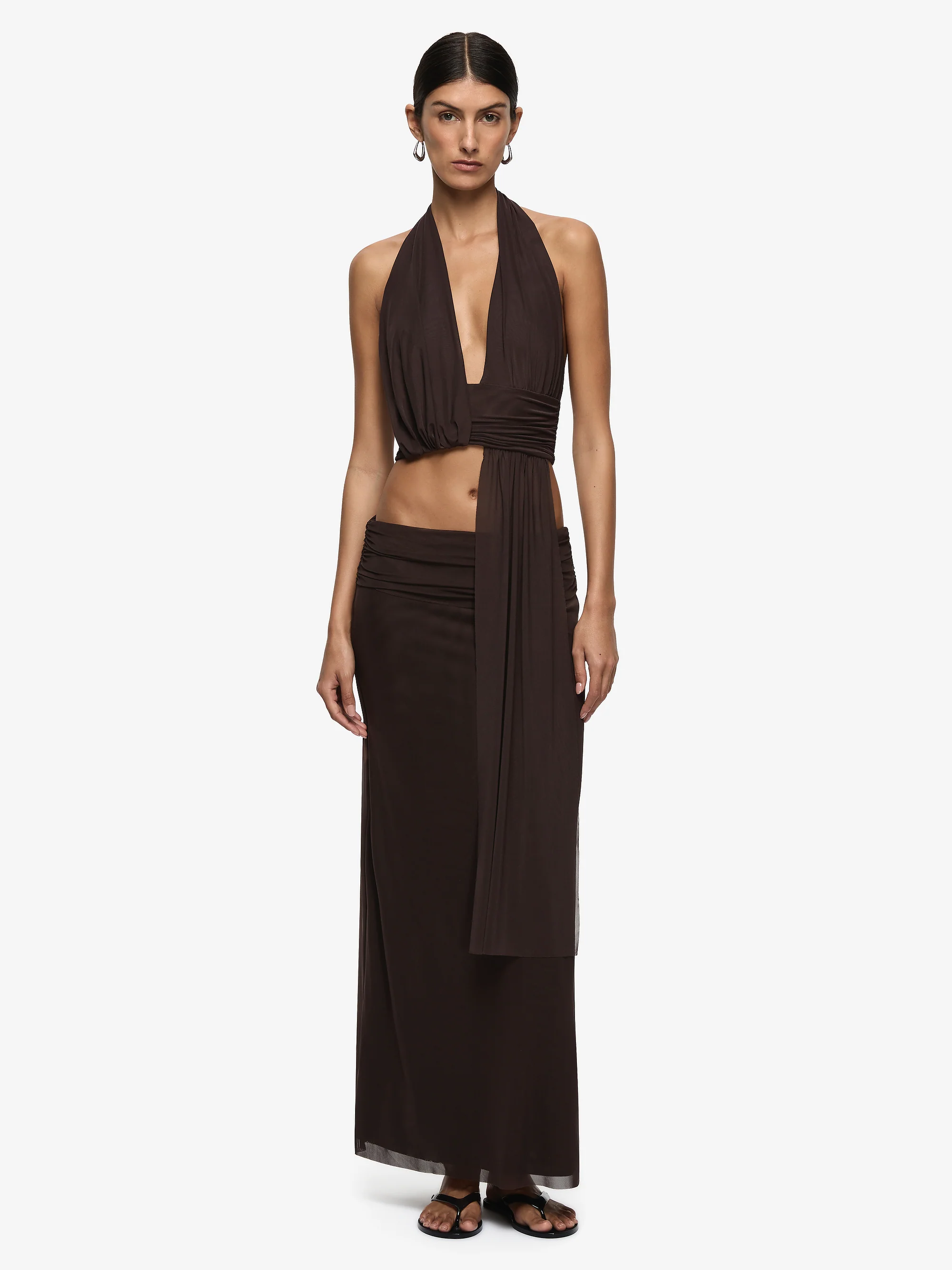 EVA MAXI SKIRT - DARK CHOCOLATE