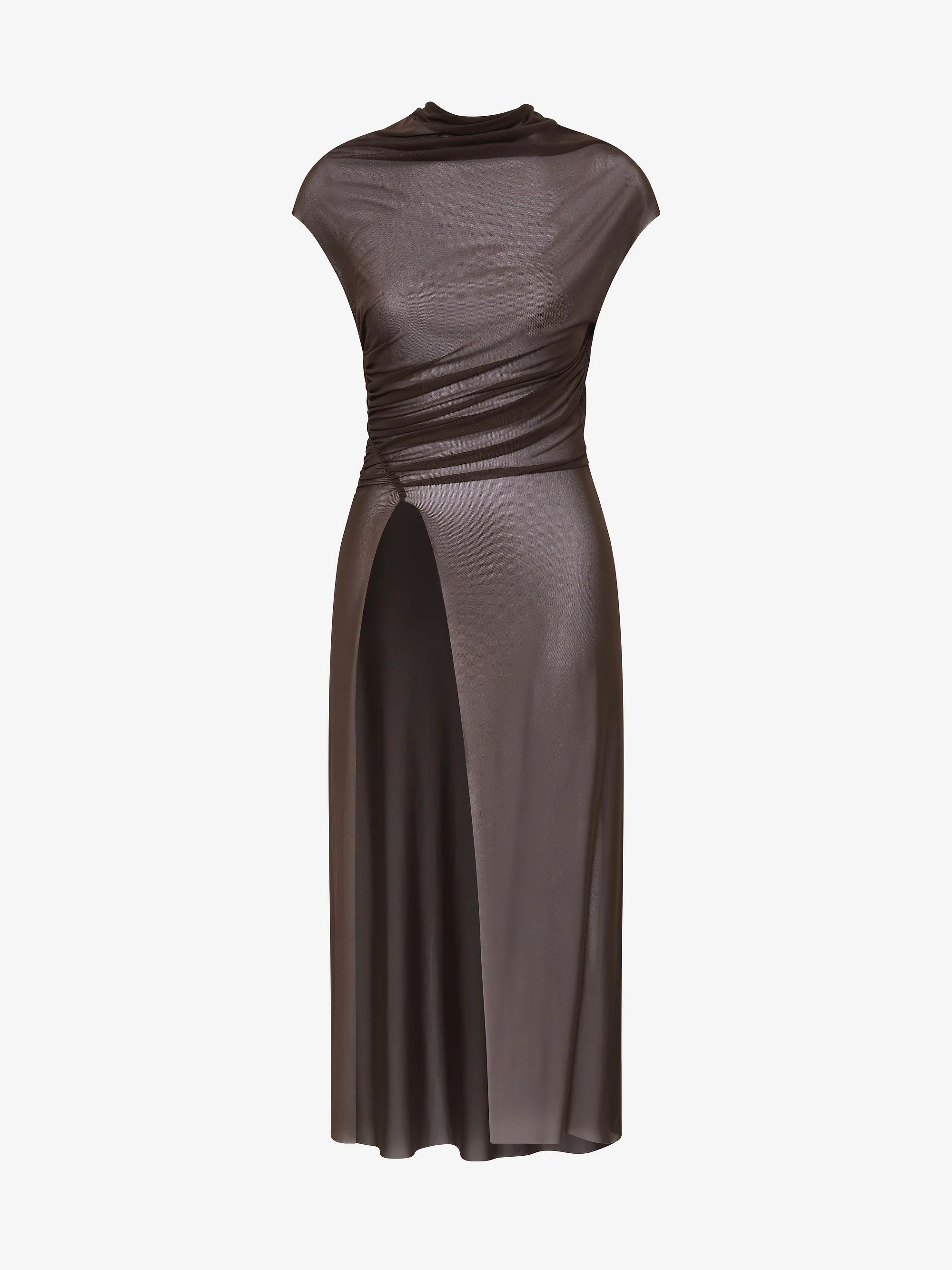 EVA SPLIT TUNIC TOP - DARK CHOCOLATE - Image 6