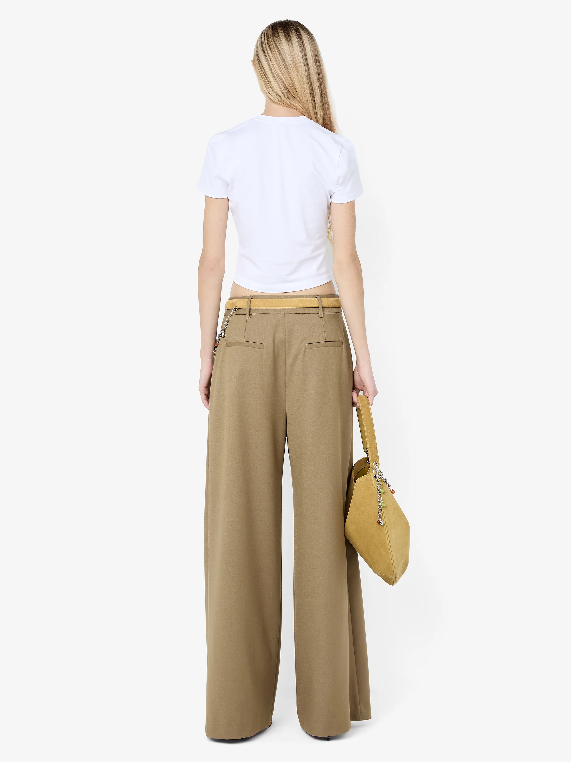 FAYE WIDE LEG PANT - OLIVE - Image 4
