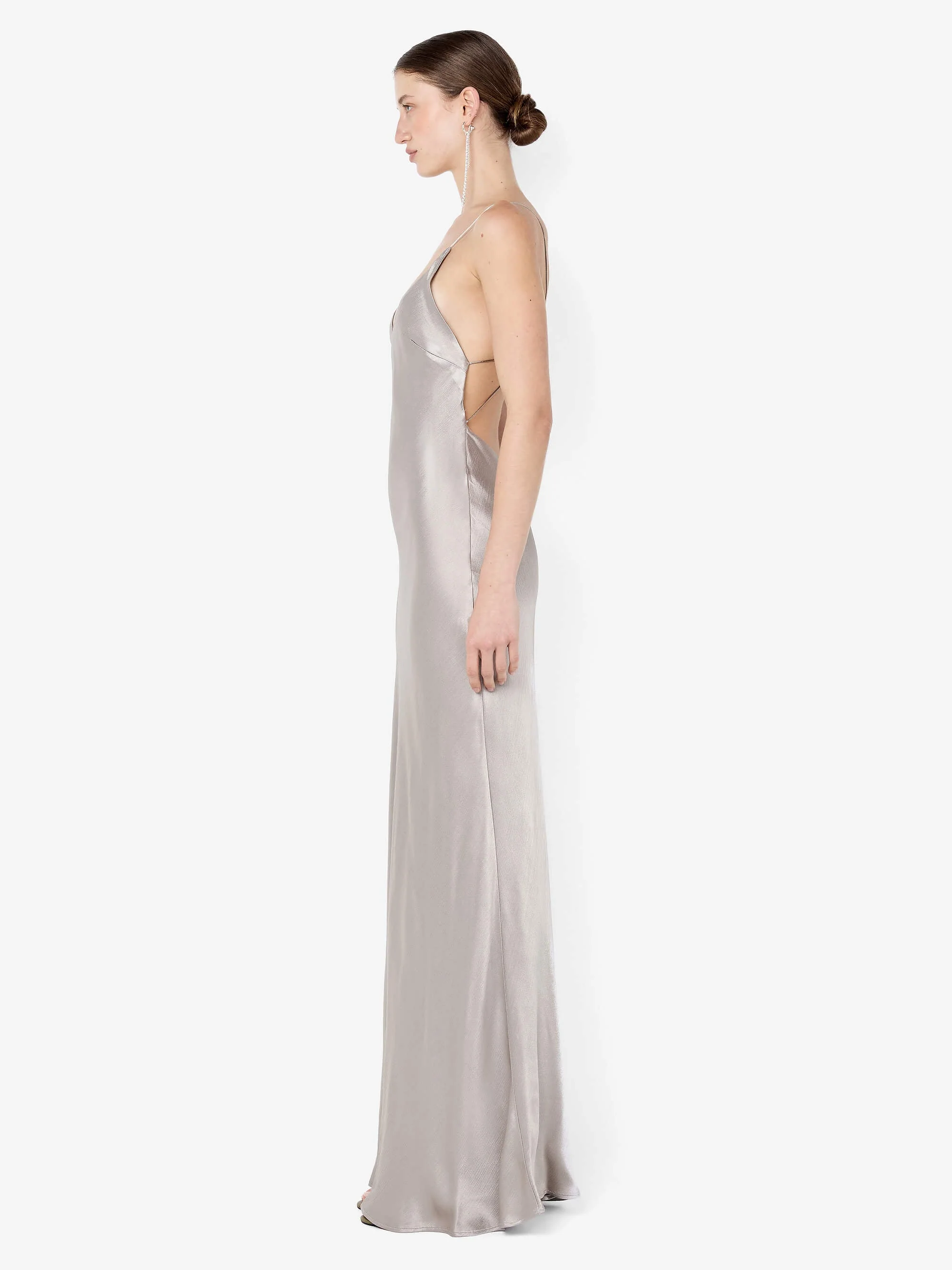 FLORENCE SCOOP MAXI DRESS - SILVER - Image 2