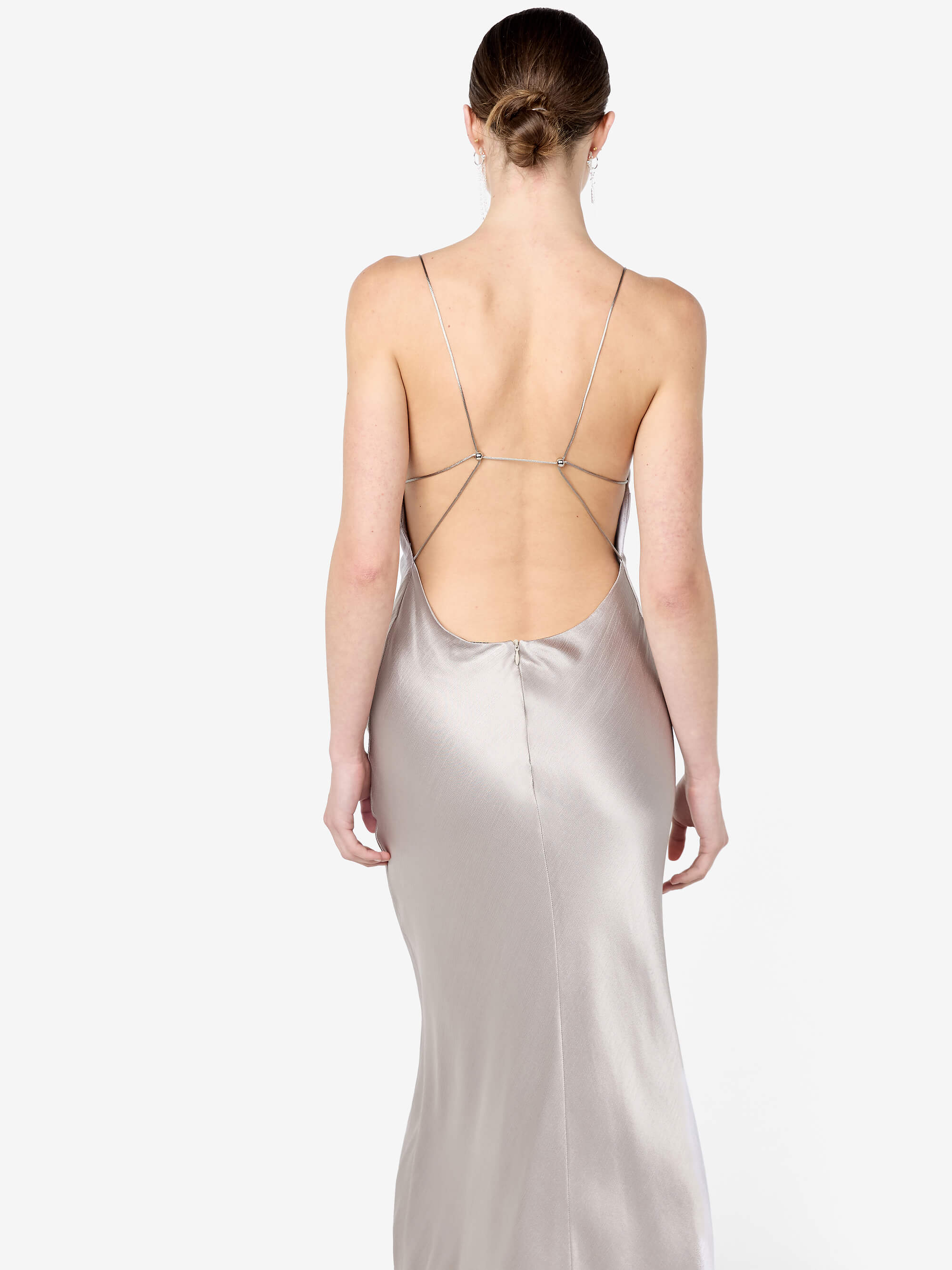 FLORENCE SCOOP MAXI DRESS - SILVER - Image 5