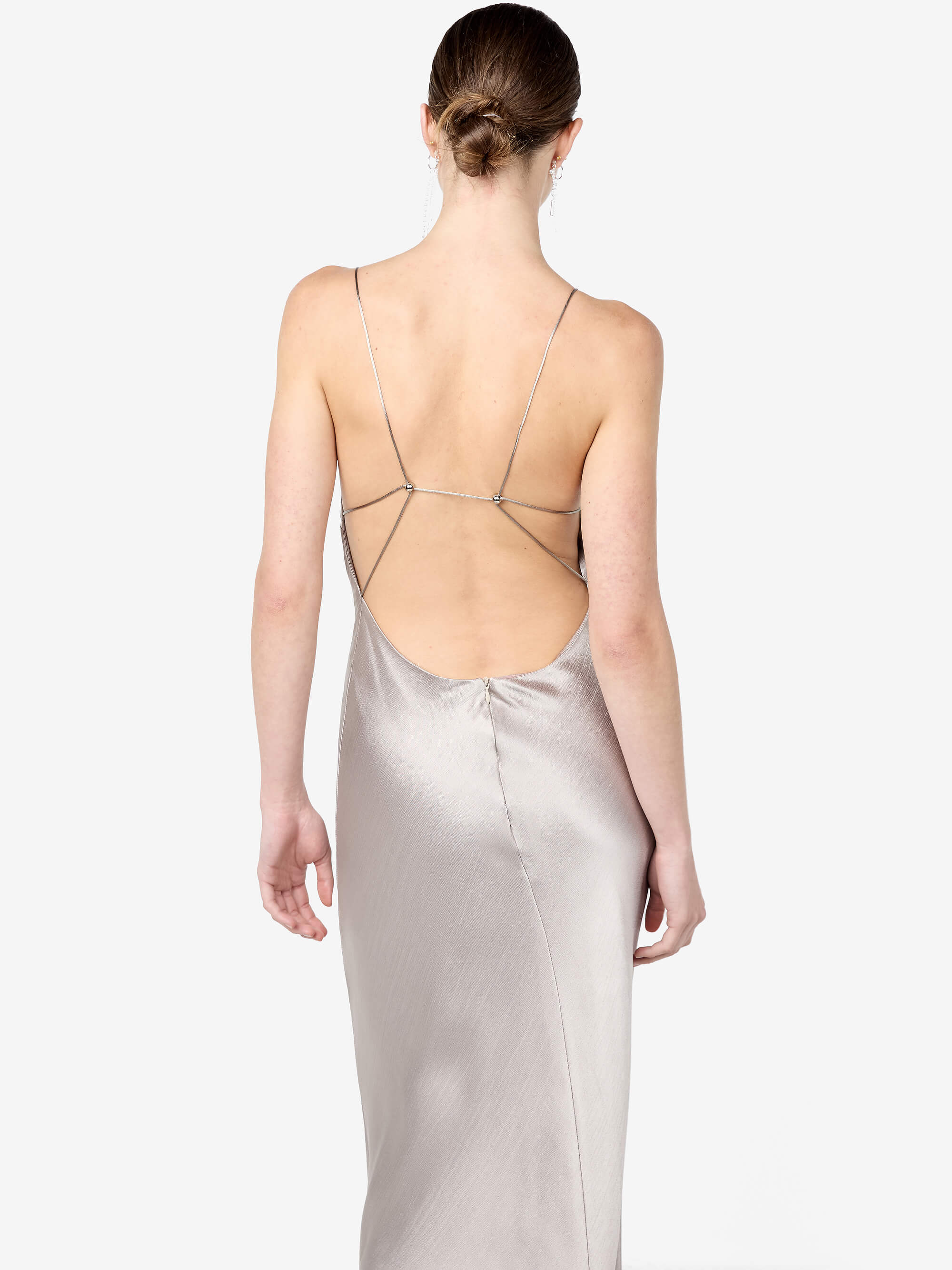 FLORENCE SCOOP MAXI DRESS - SILVER - Image 6
