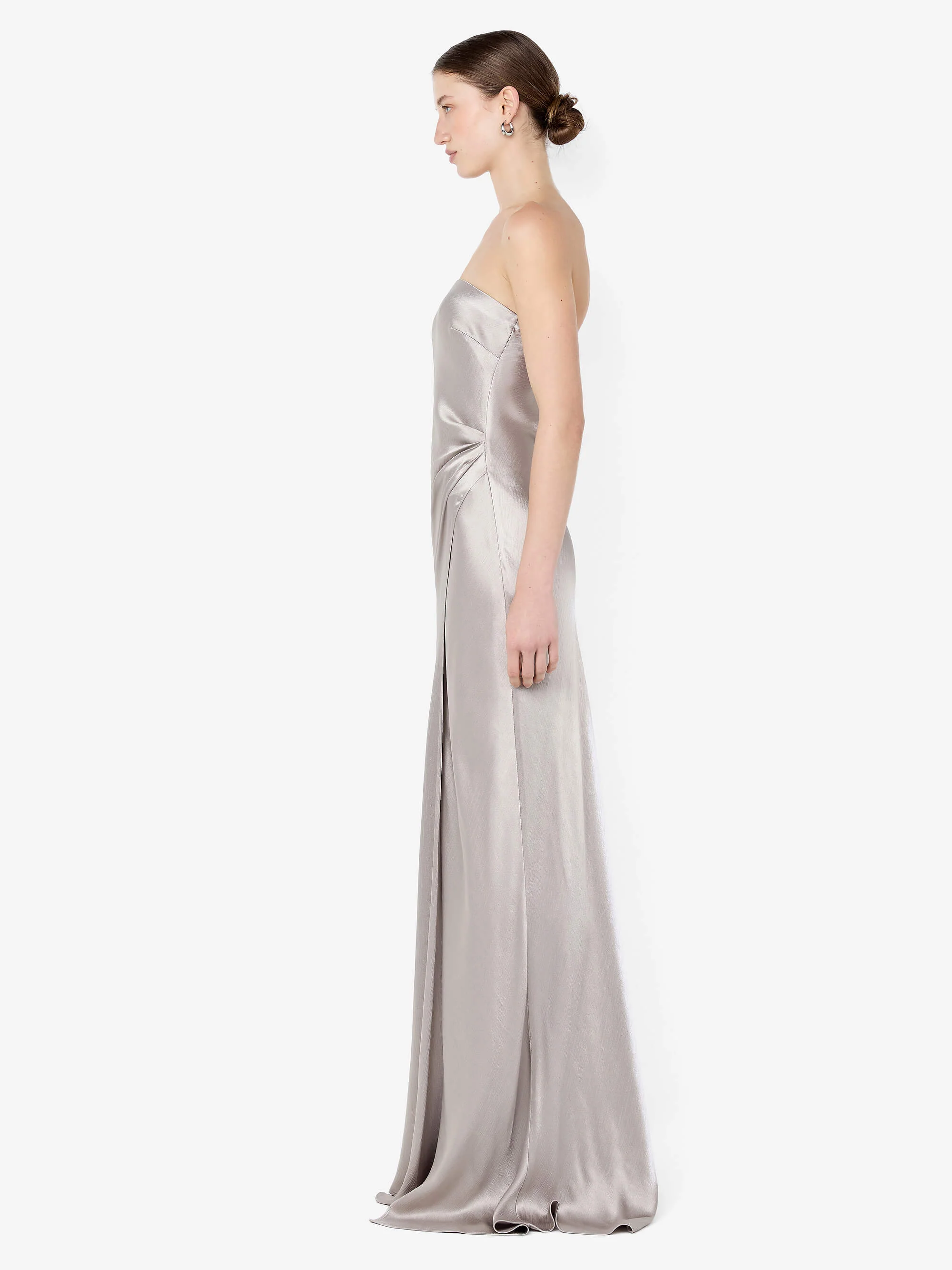 FLORENCE STRAPLESS MAXI DRESS - SILVER - Image 4