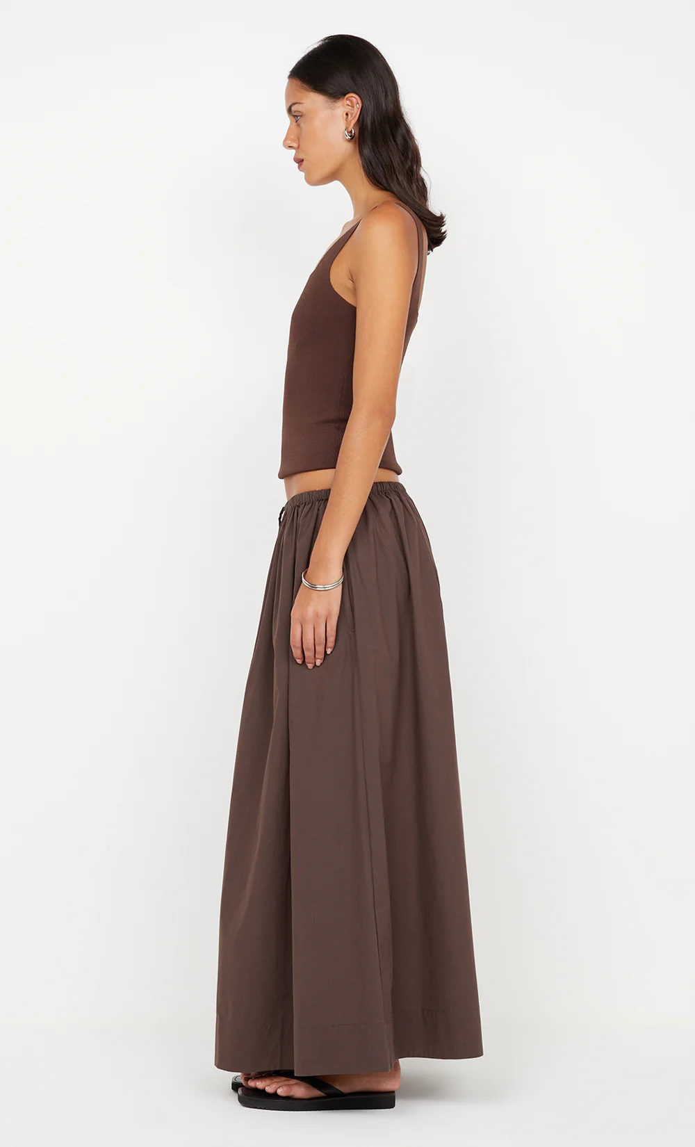 GEMMA SQUARE NECK TANK - CHOC - Image 5
