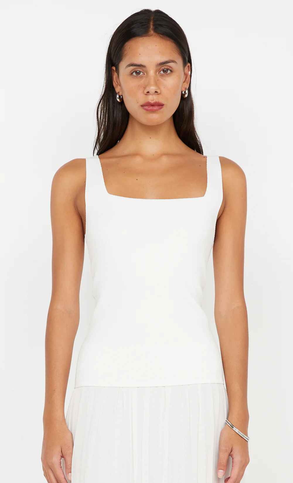 GEMMA SQUARE NECK TANK - IVORY - Image 5