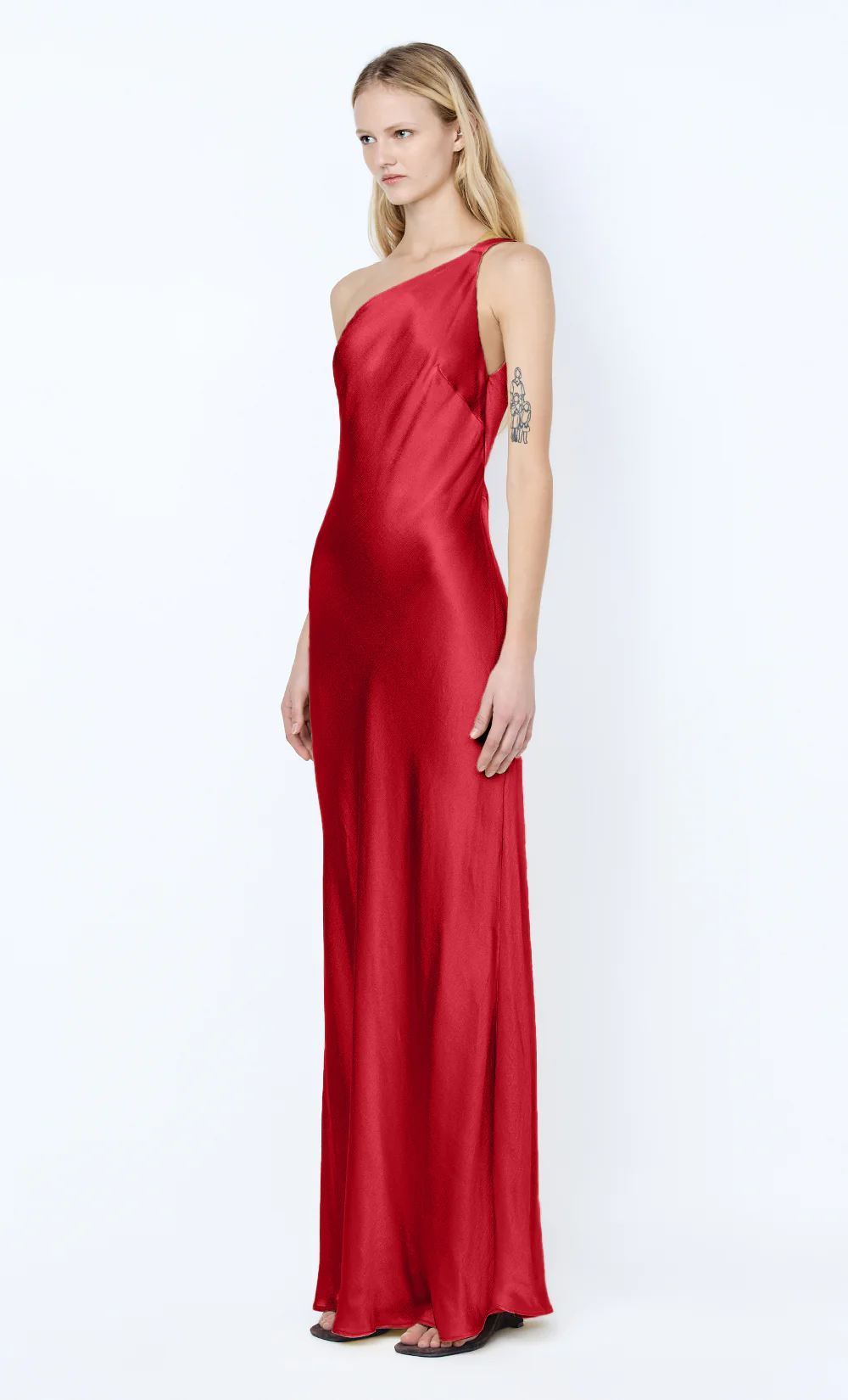 GIA ASYM MAXI DRESS - CHERRY - Image 4