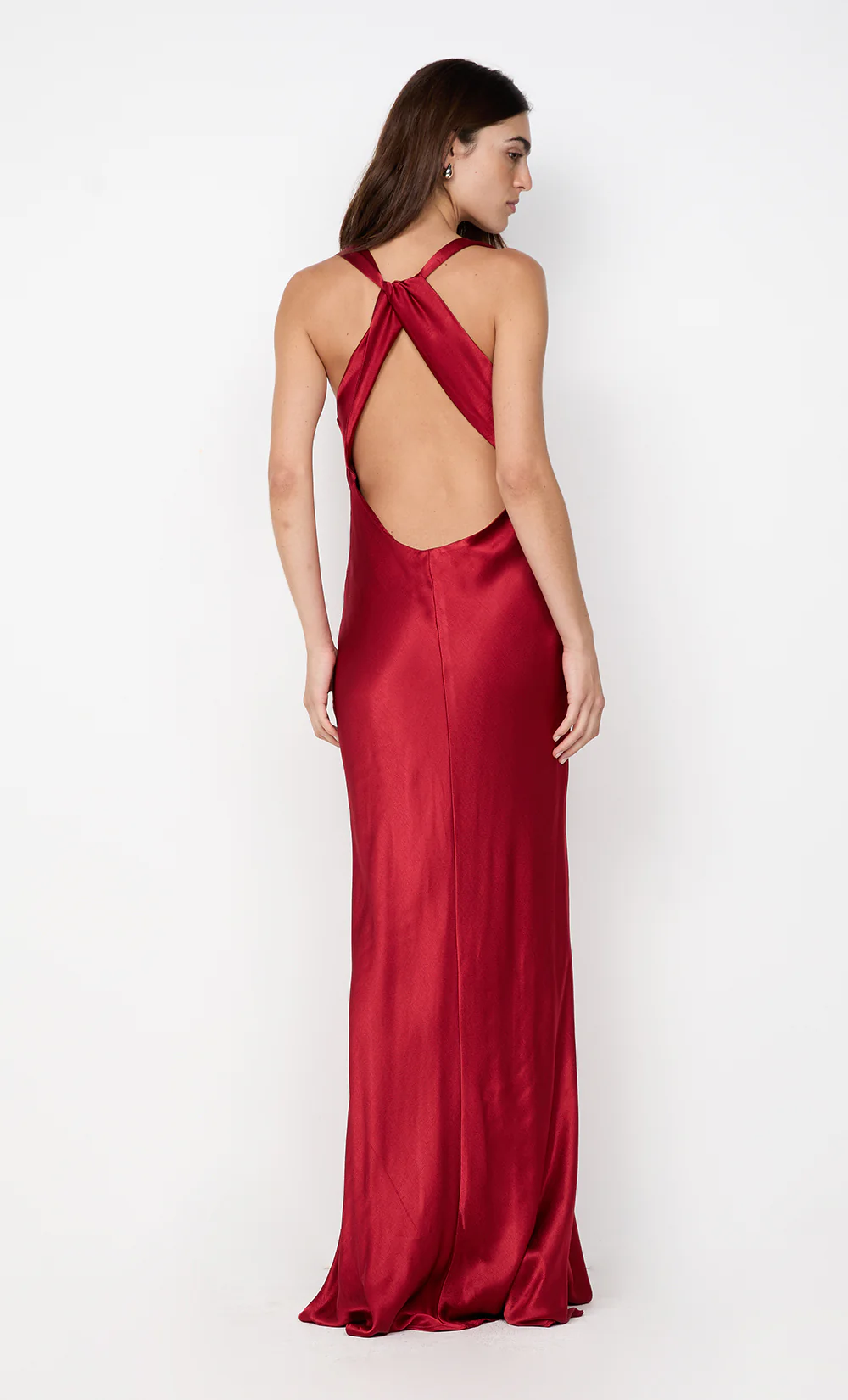 GIA HALTER MAXI DRESS - CHERRY - Image 3