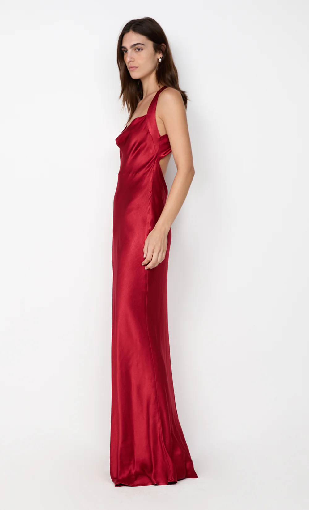 GIA HALTER MAXI DRESS - CHERRY - Image 4