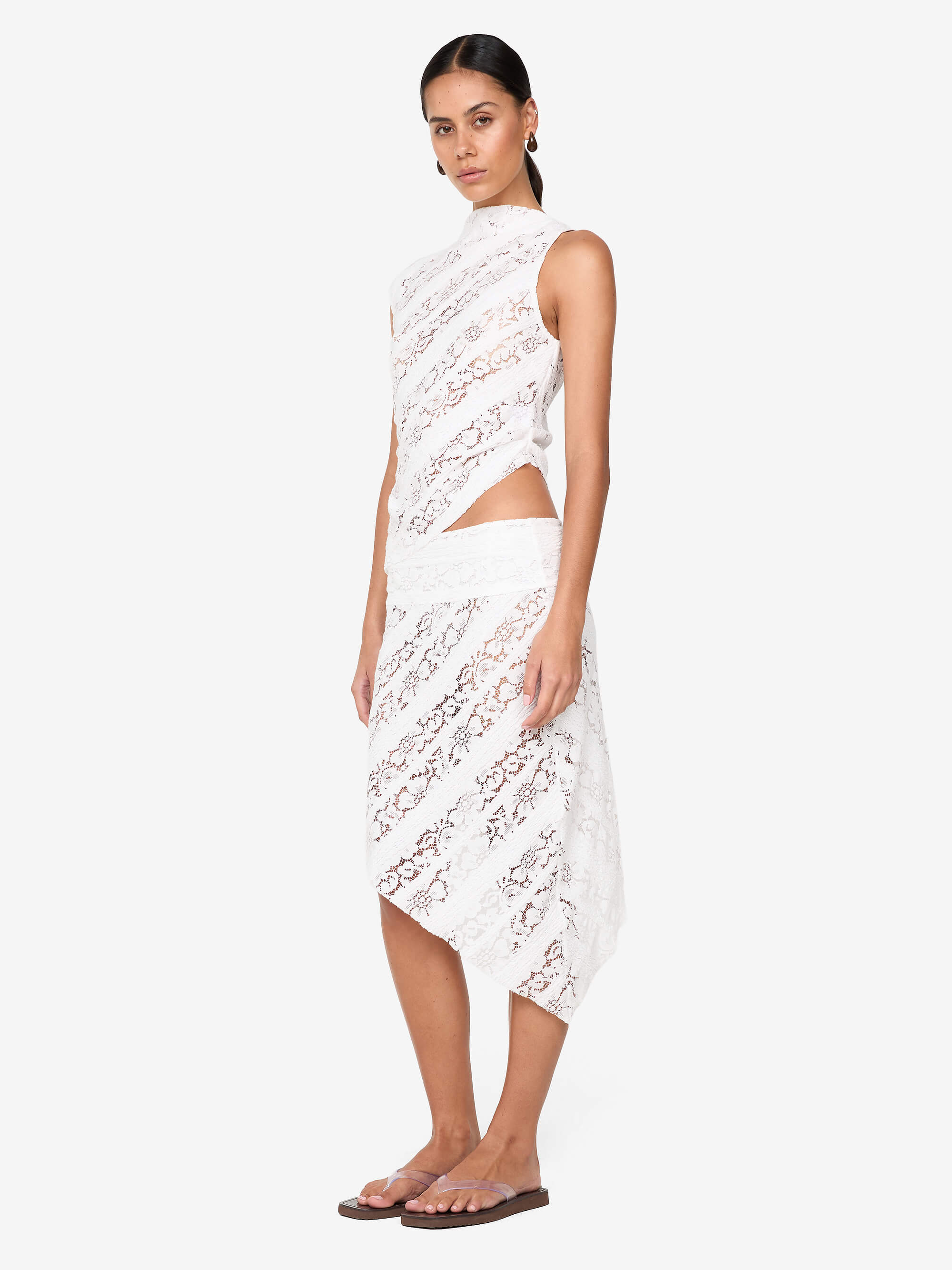 HENRIETTA ASYM SKIRT - WHITE - Image 2