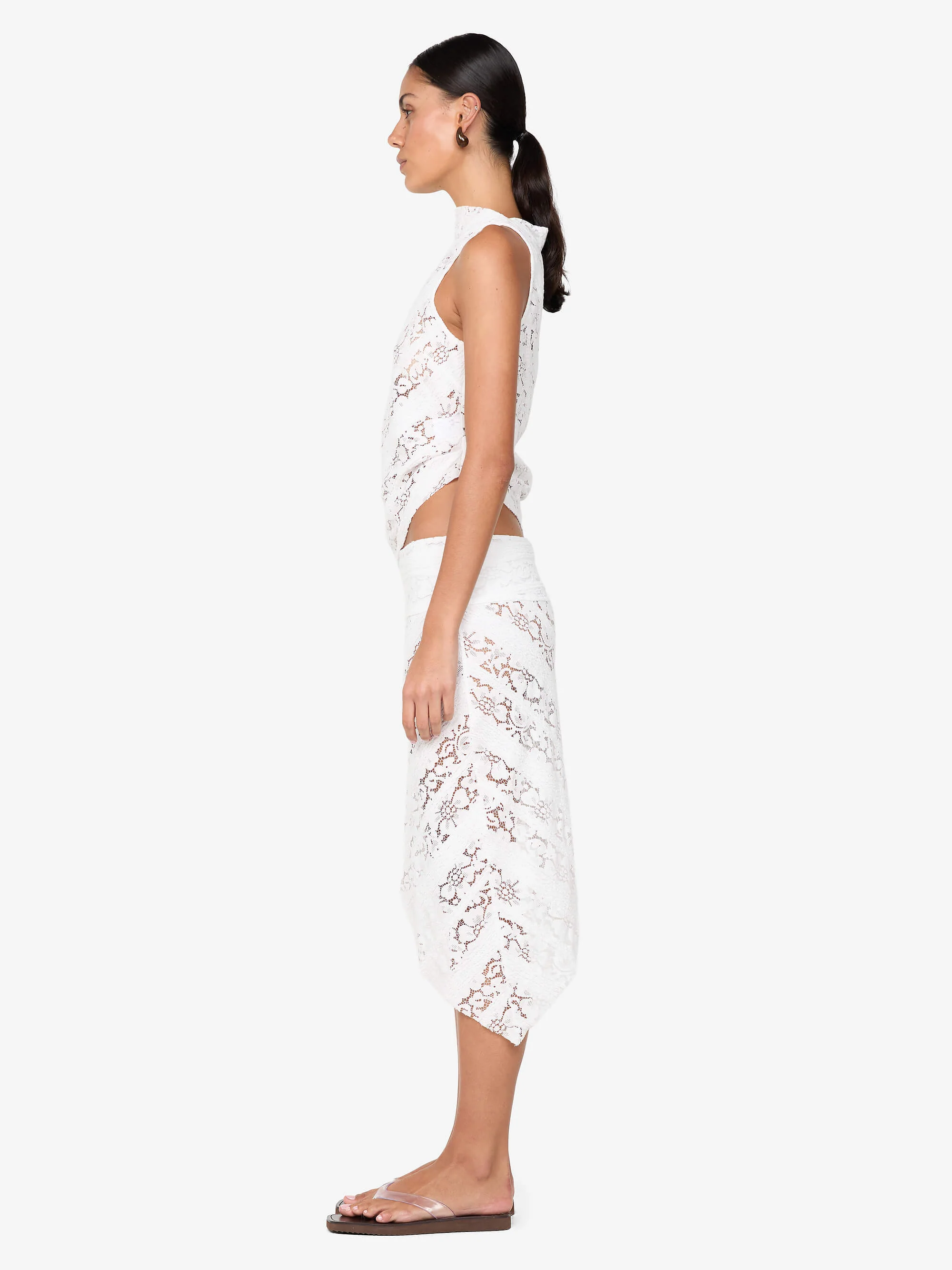 HENRIETTA ASYM SKIRT - WHITE - Image 3