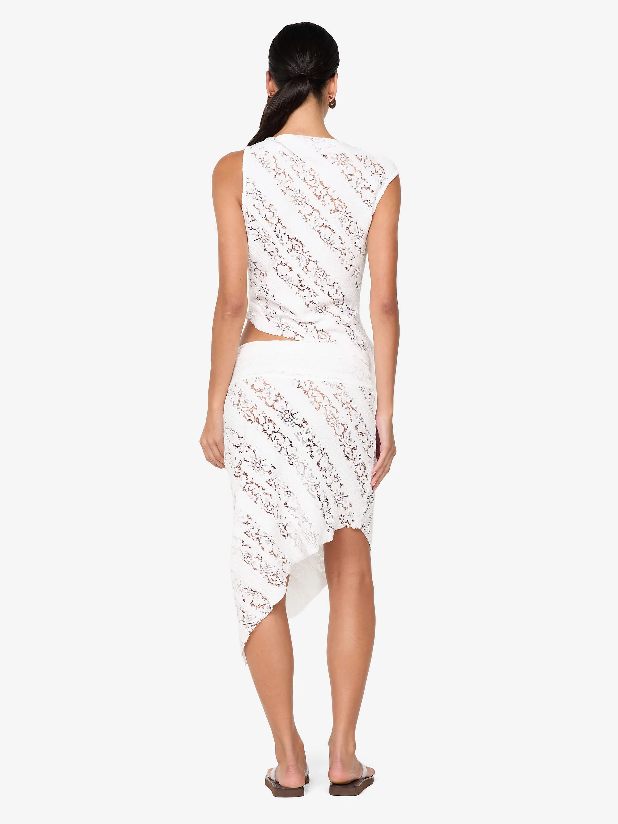HENRIETTA ASYM SKIRT - WHITE - Image 4