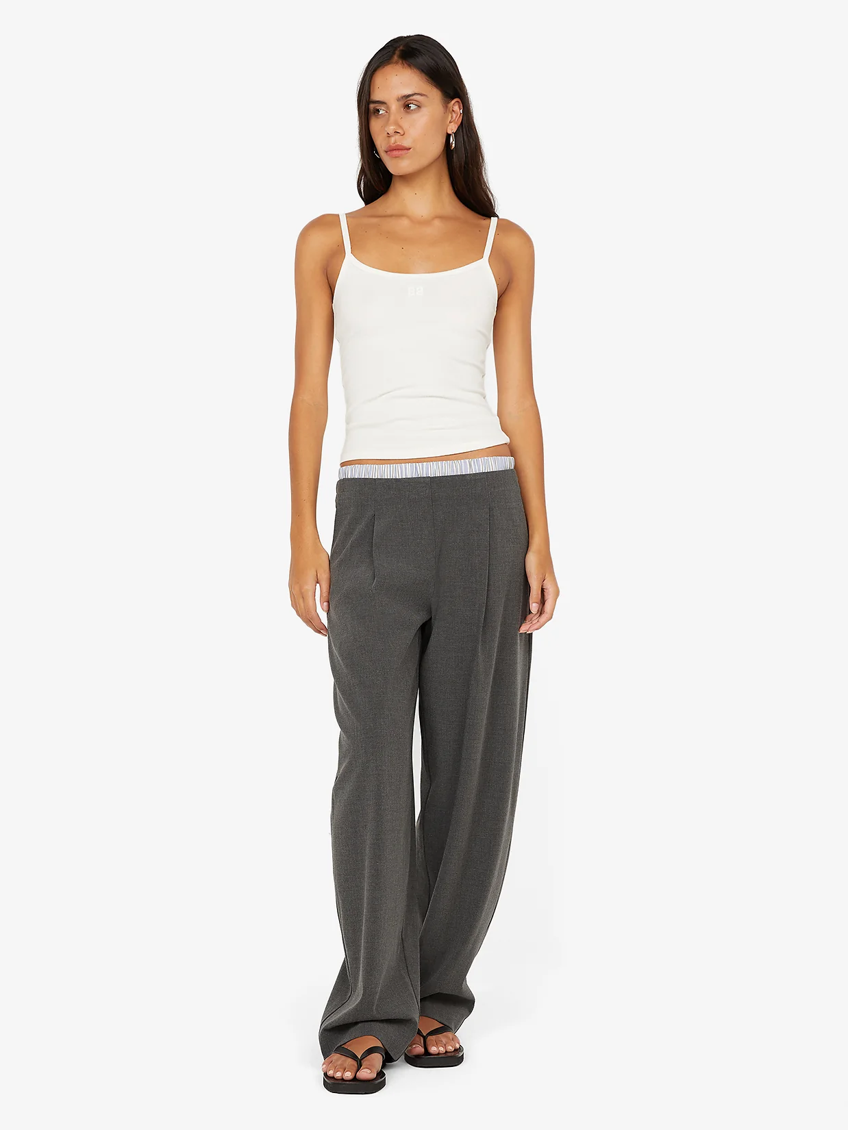 HUGH BOXER PANT - CHARCOAL/SKY BLUE STRIPE