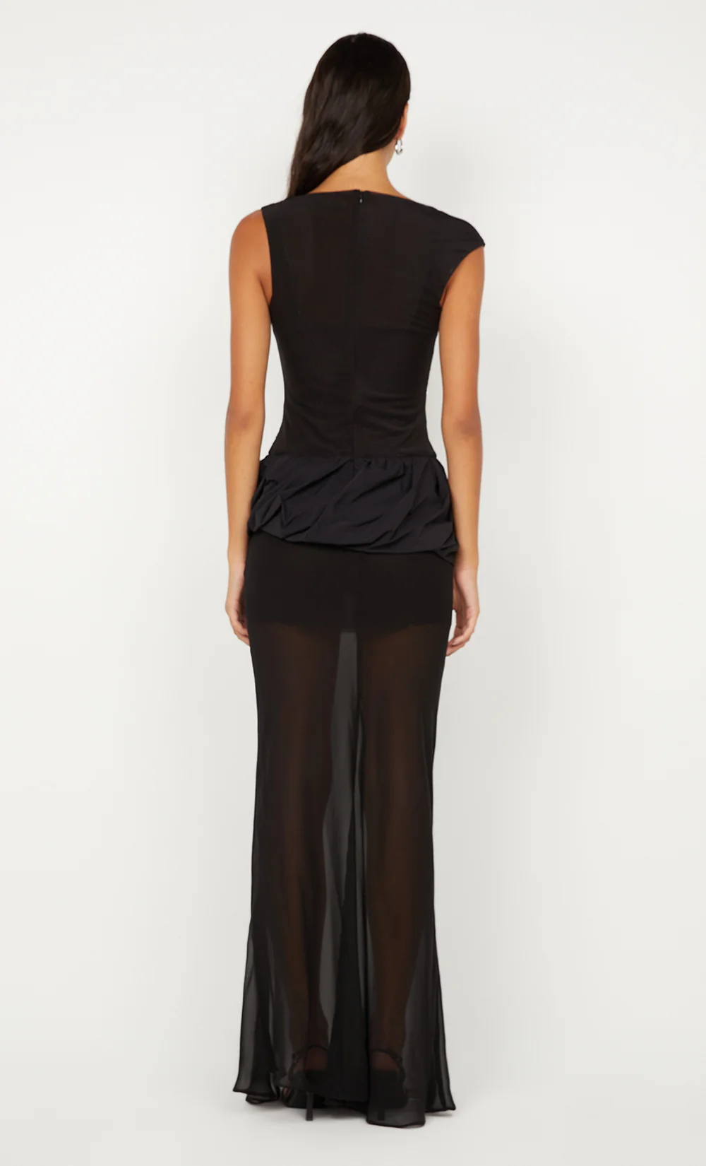 IDA BUBBLE MAXI DRESS - BLACK - Image 6