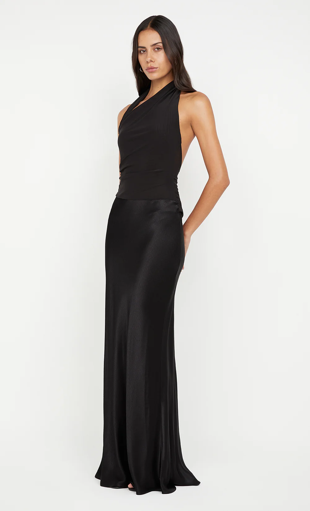 IDA HALTER MAXI DRESS - BLACK - Image 3