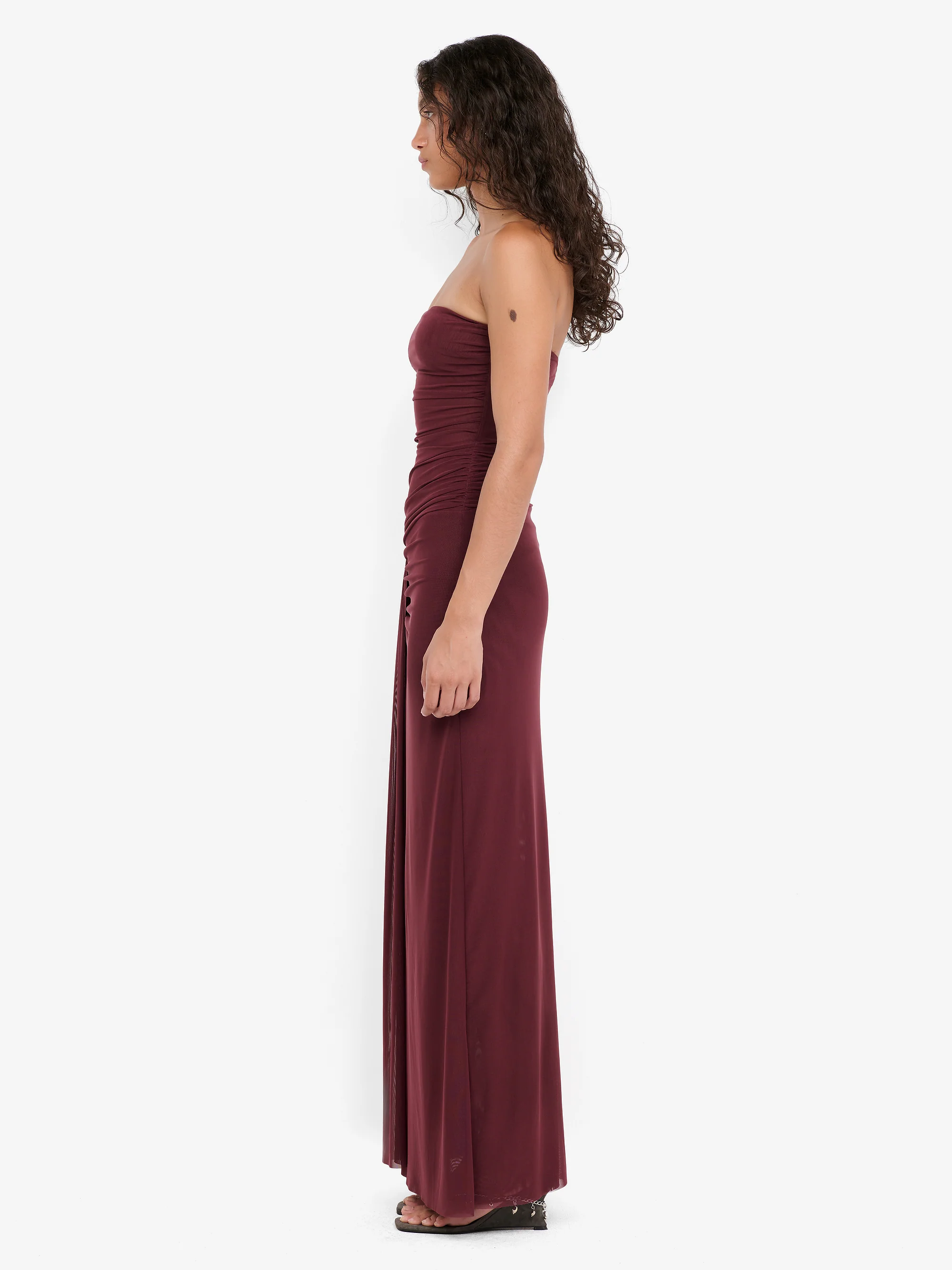 IDA STRAPLESS DRESS - BLACKBERRY - Image 3