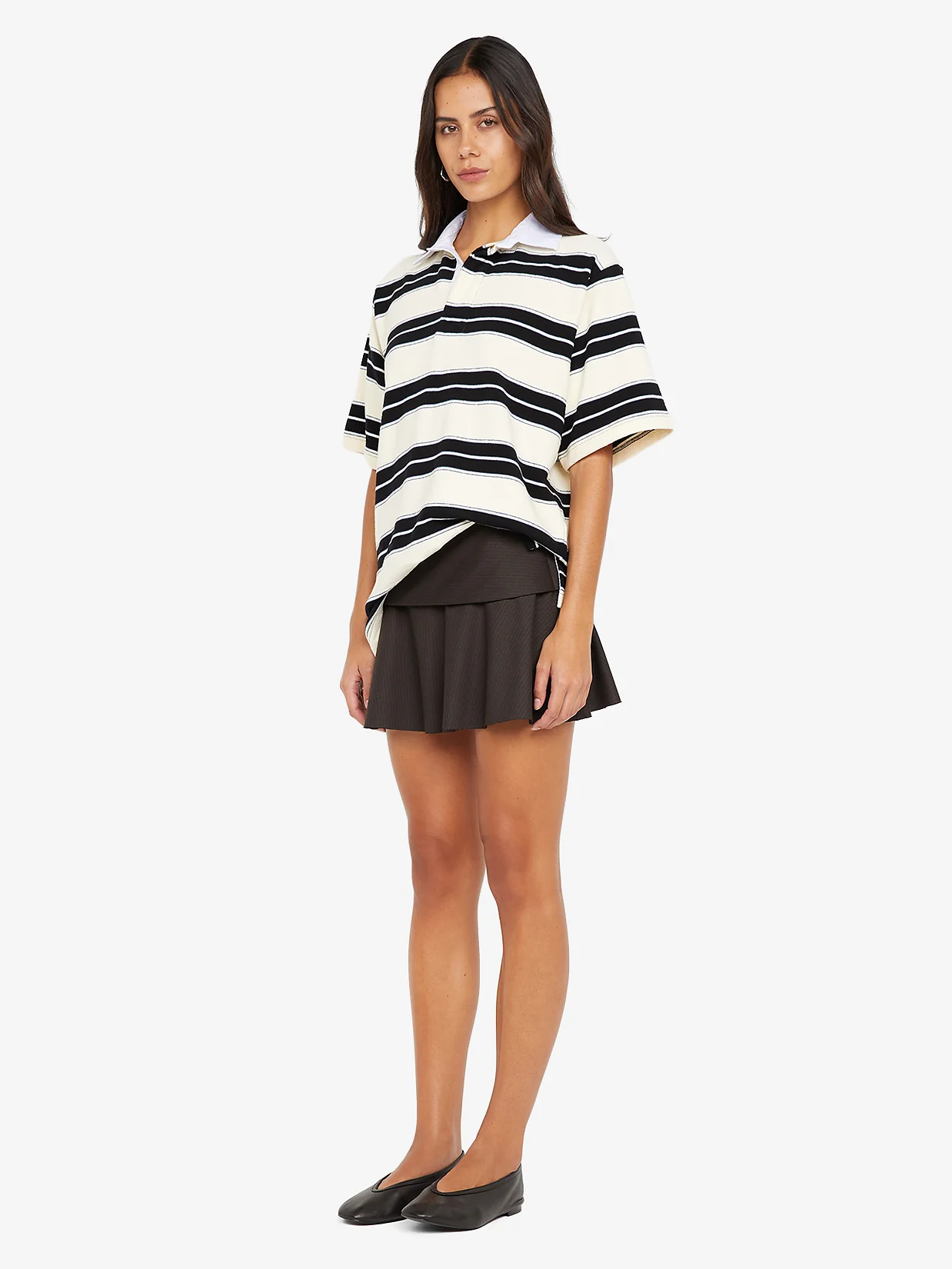INGRID MINI SKIRT - CHOC PINSTRIPE - Image 2
