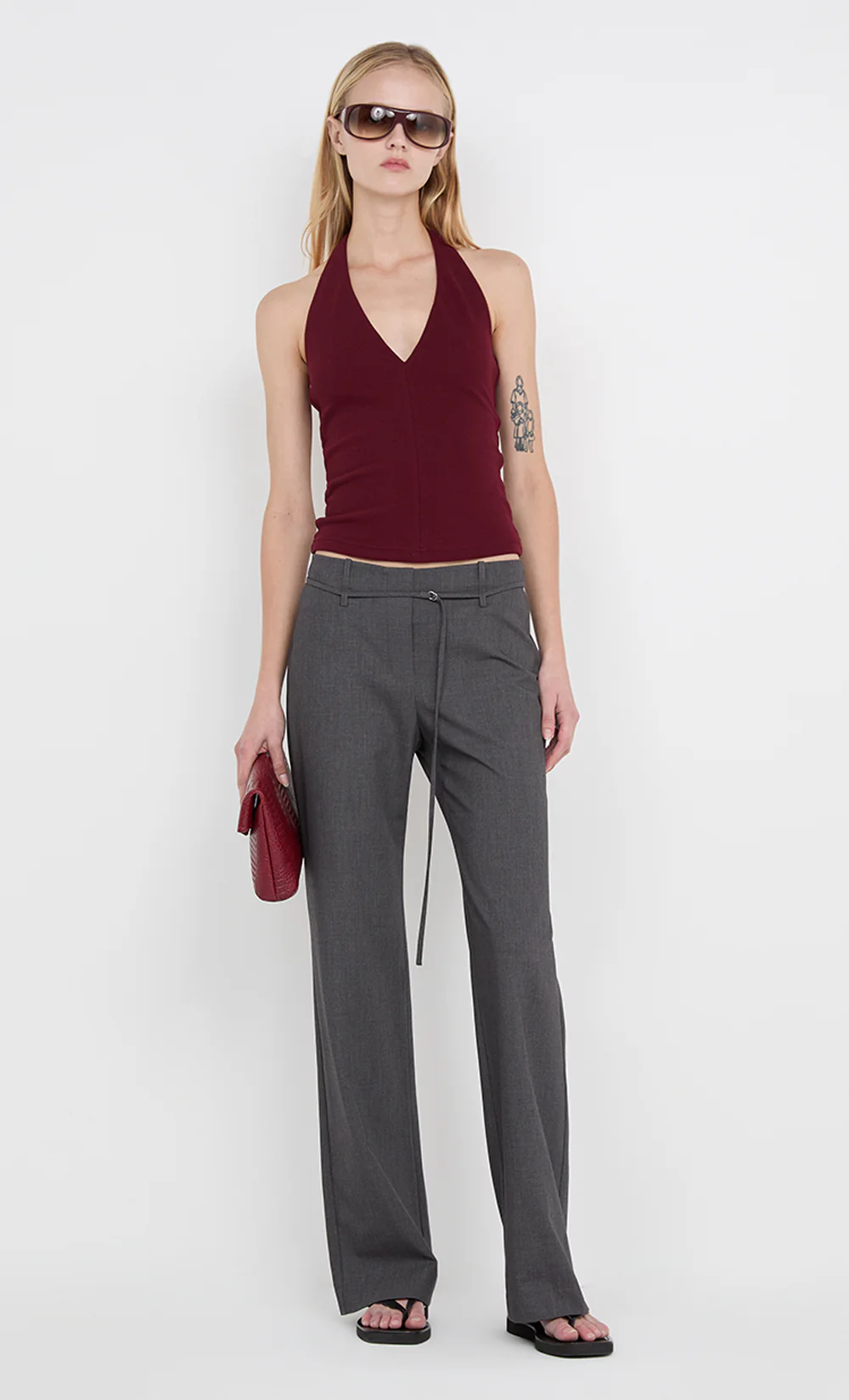 IONE HALTER TOP - PLUM - Image 3