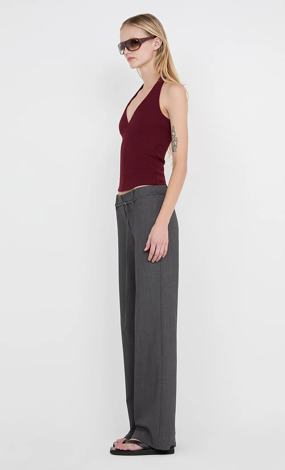 IONE HALTER TOP - PLUM - Image 4