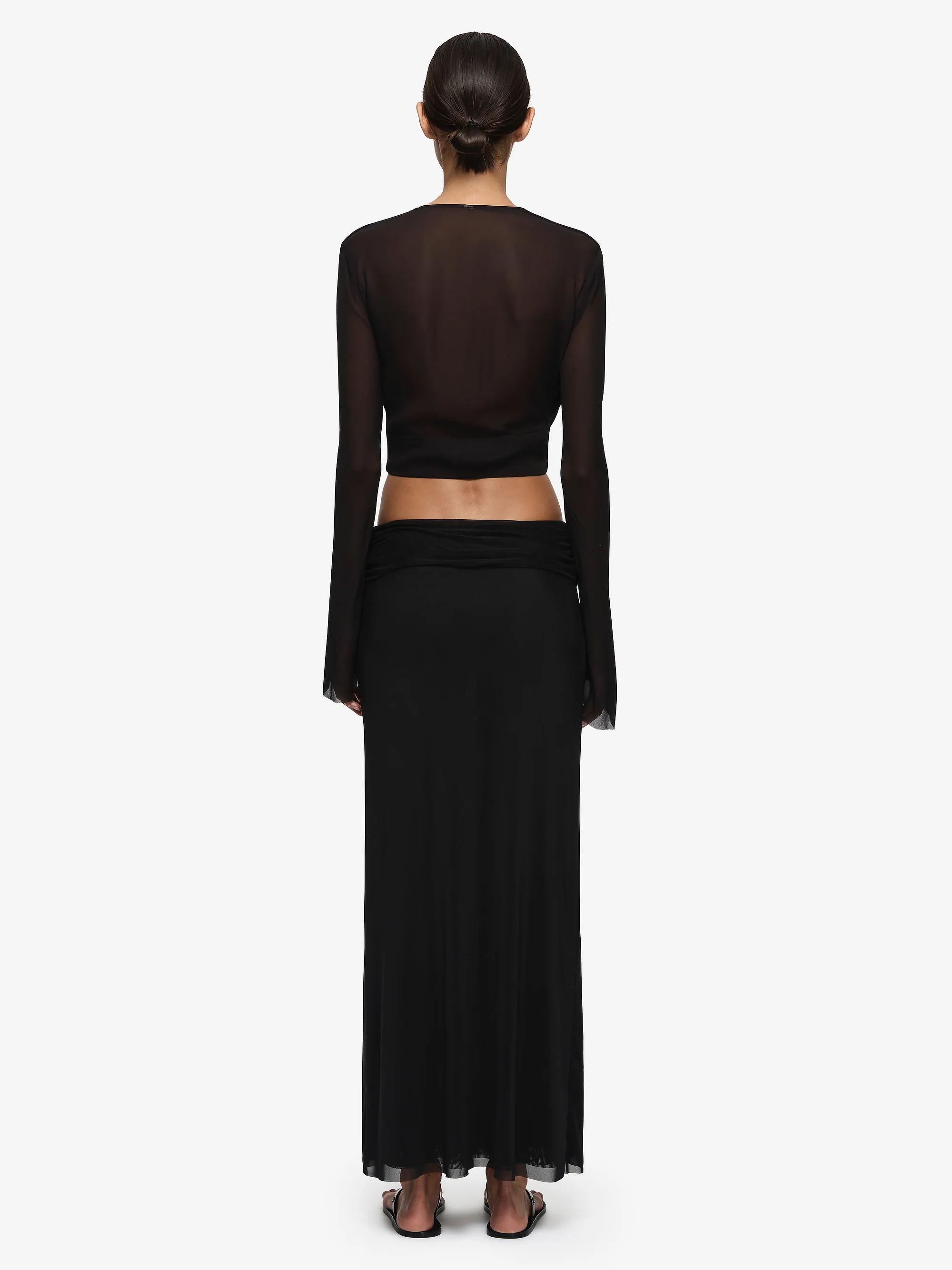ISABELLA LONG SLEEVE TOP - BLACK - Image 4